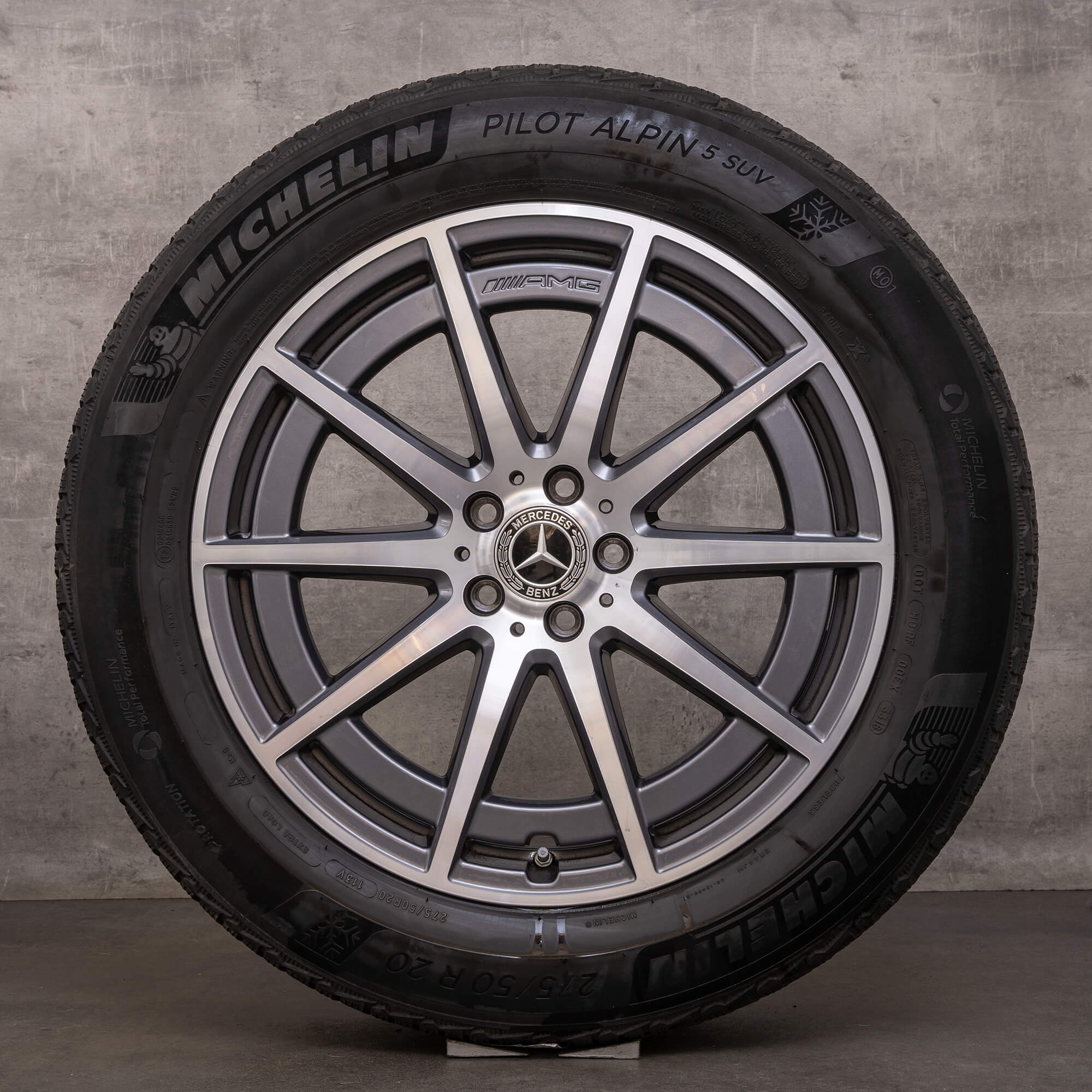 AMG Mercedes Benz GLE 53 63 4Matic+ winterbanden 20 inch V167 velgen A1674014000 A1674014100 himalayagrijs hoogglans gedraaid