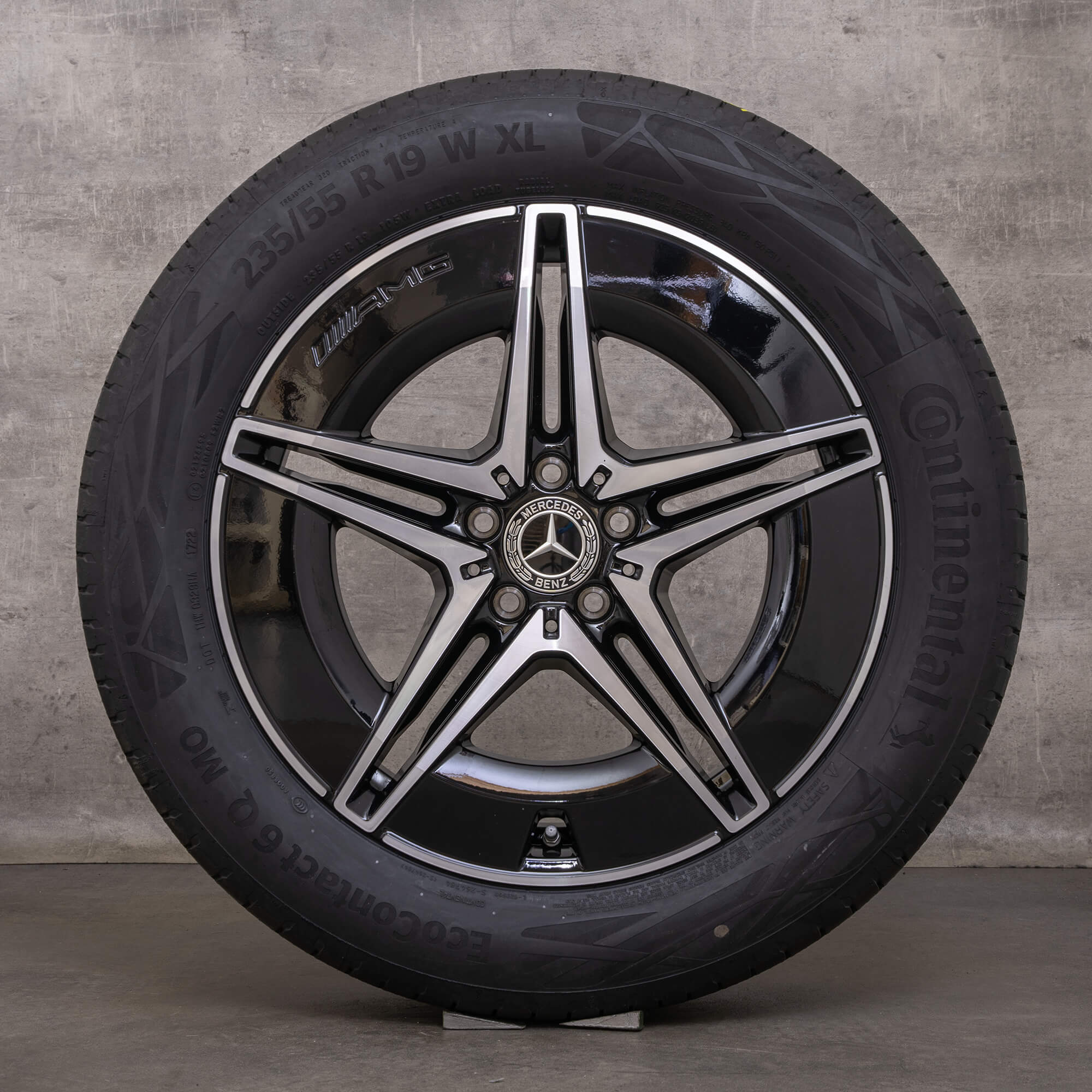 Alkuperäiset Mercedes Benz EQC AMG vanteet 19 tuuman N293 kesäpyörät A2934011500 A2934011600 musta kiillotettu UUTUUS