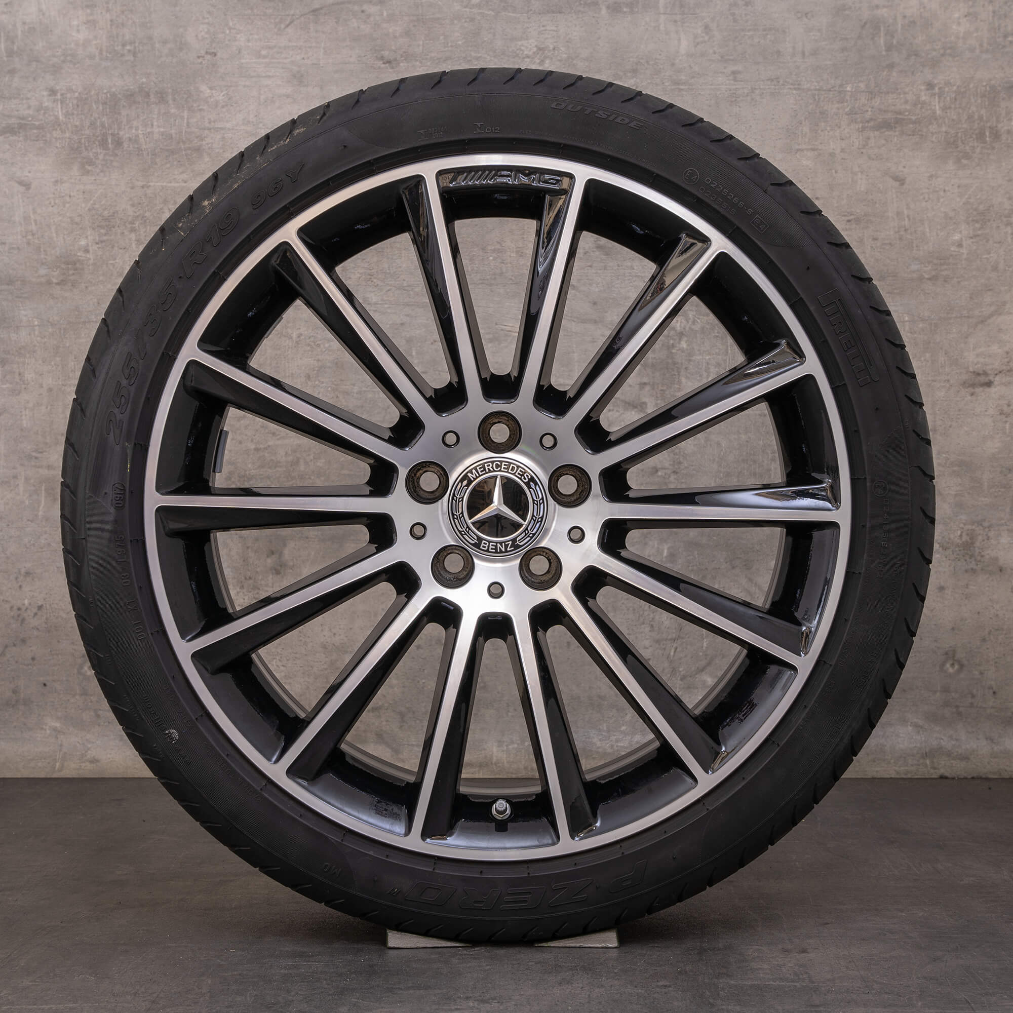 Orijinal Mercedes Benz CLS AMG jantlar 19 inç W218 C218 X218 Shooting Brake yaz jant lastik A2184011100 A2184011200 siyah parlak tornalanmış