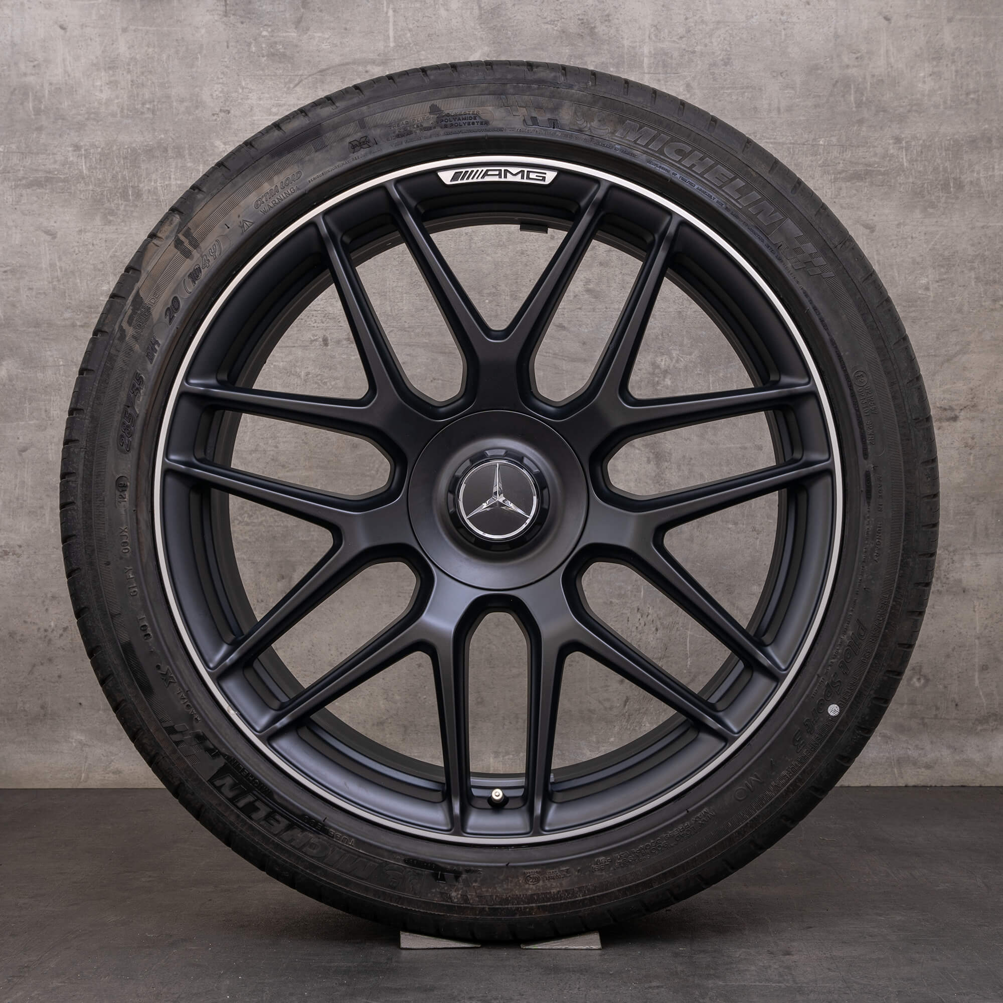 Orijinal Mercedes Benz S-Serisi S63 S65 AMG Jantlar 20 inç W222 C217 Yaz Jant Lastik A2224014200 A2224014300 siyah mat parlak kaplama