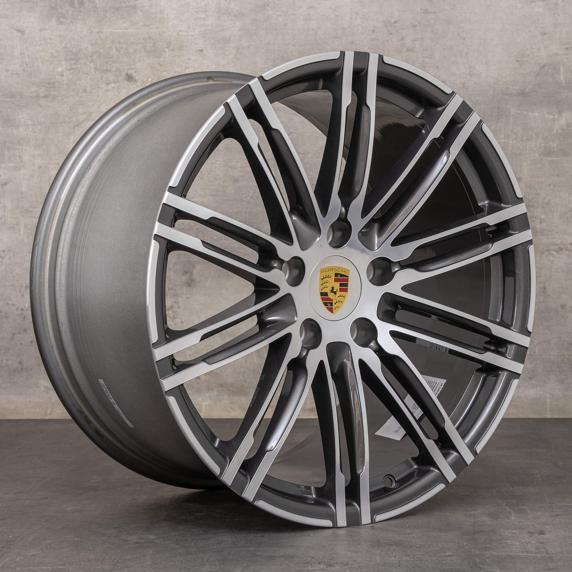 Original Porsche 991 Jante 20 pouces I & II Turbo S Cabrio 99136216609 Essieu arrière titane foncé métallisé - OC6 NEUF
