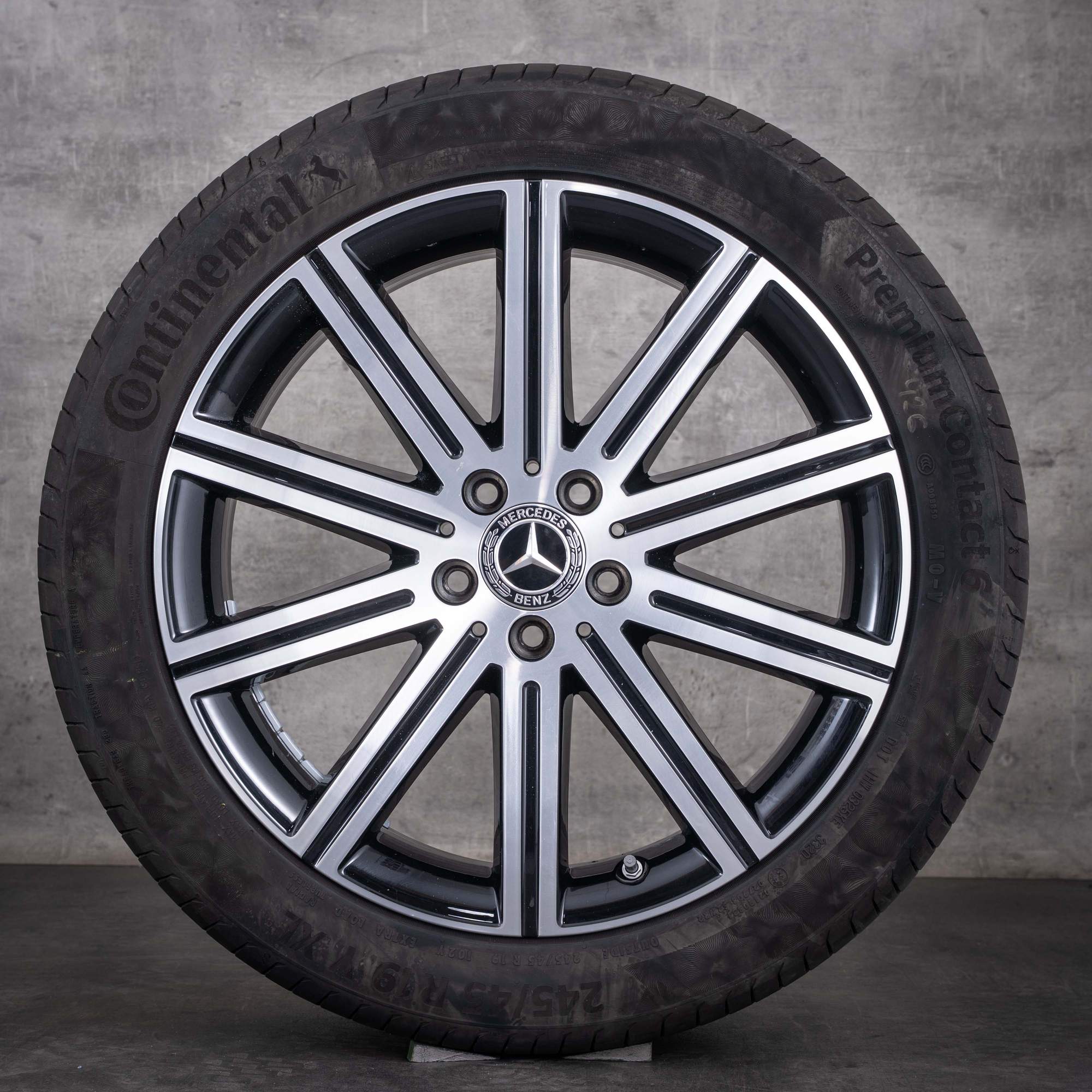 Originalfälgar till Mercedes-Benz V-Klass 19 tum W447 Vito Sommarhjul A4474015600 svarta frontpolerade