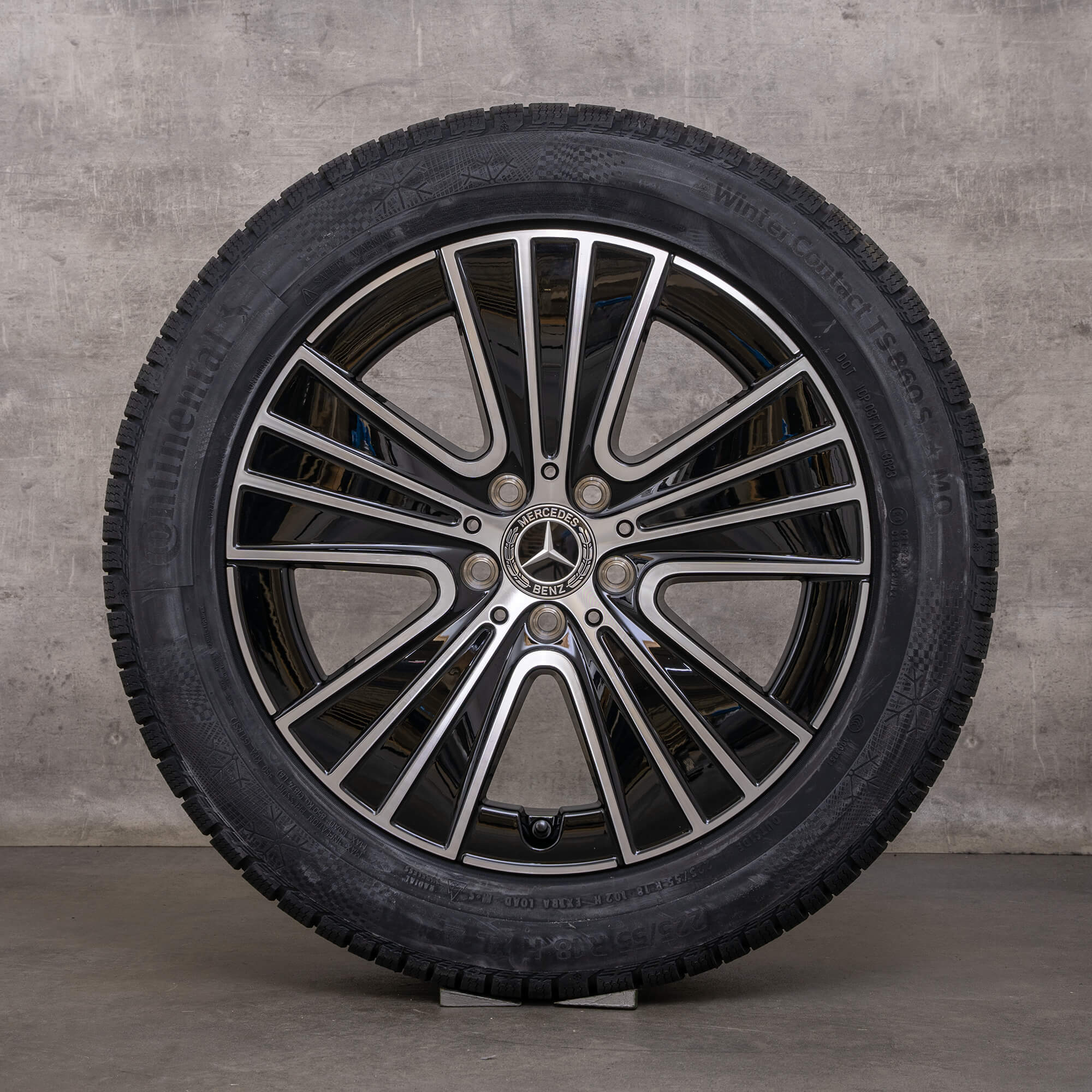 Originele Mercedes E-Klasse winterwielen 18 inch W214 S214 velgen A2144012800 zwart glanzend gedraaid NIEUW