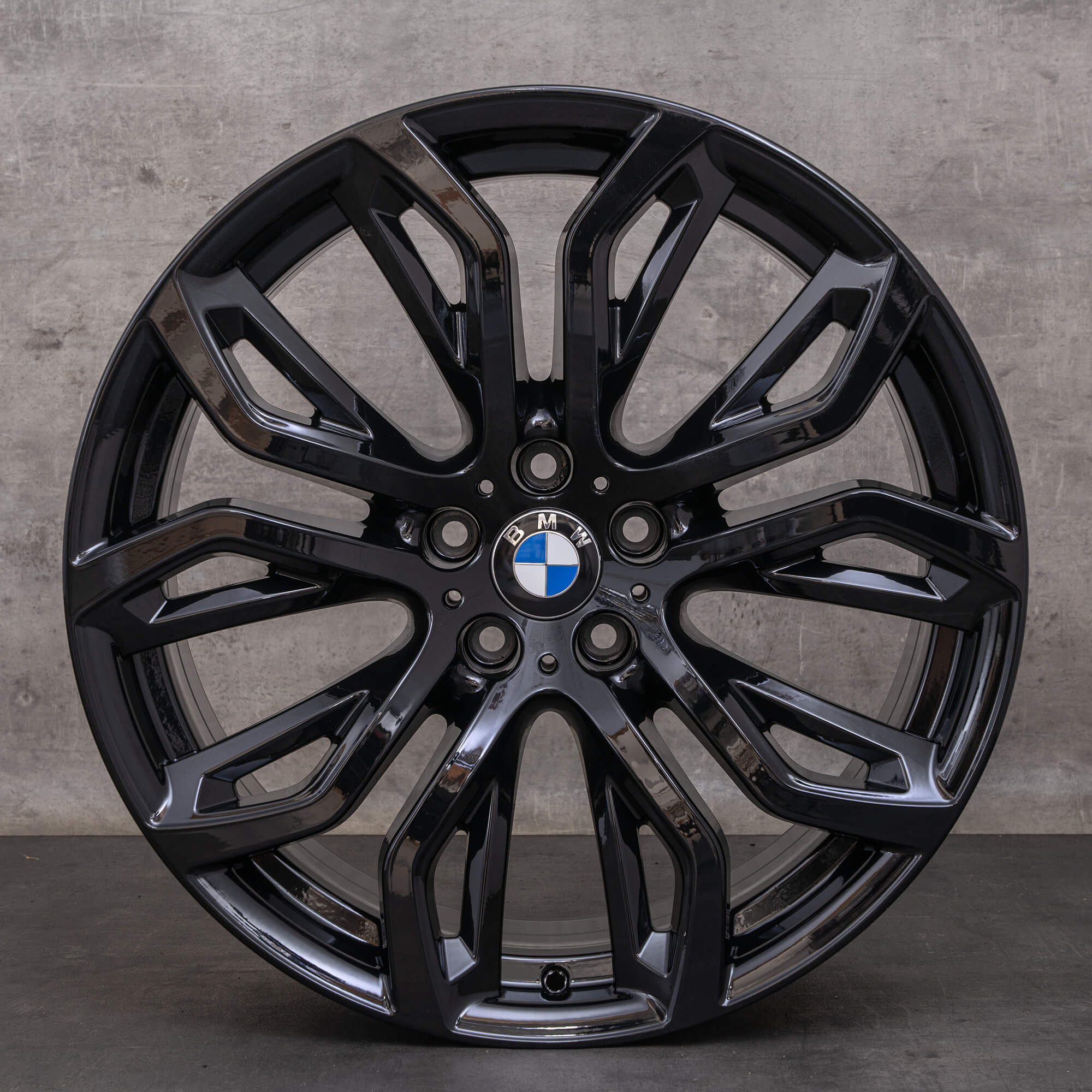 Oryginalne felgi BMW X5M X6 X6M 21 cali E70 E71Styling 375 M 6796149 6796151 czarne toczone na wysoki połysk