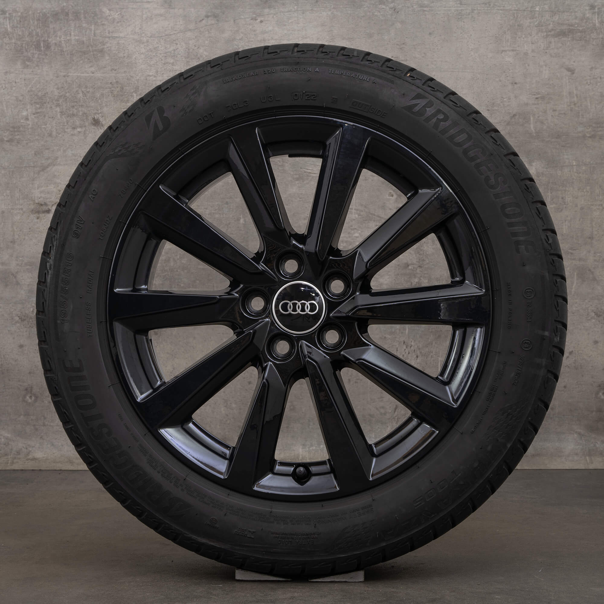 Jantes Audi A1 originais rodas de inverno GB 16 polegadas 82A601025C preto brilhante