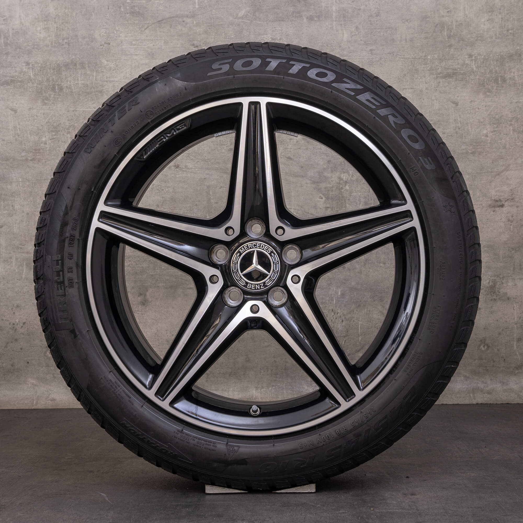 Oryginał Mercedes Benz Klasa E AMG koła zimowe 18 cali W213 S213 A238 C238 E300 felgi A2134011800 A2134011900 czarne polerowane toczone