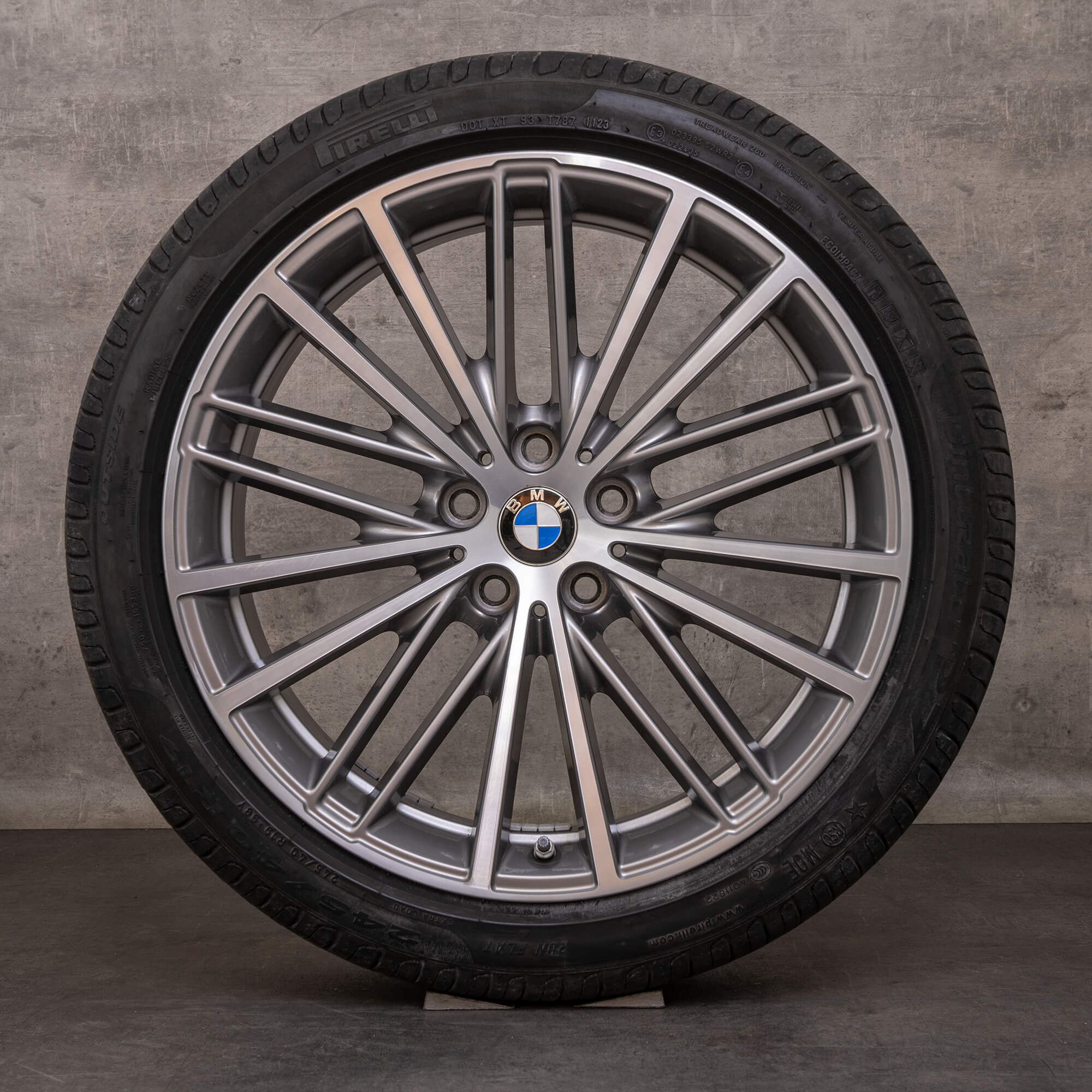 Original BMW 5er Felgen 19 Zoll G30 G31 Sommerräder Styling 635 6863422 6863423 ferricgrey glanzgedreht