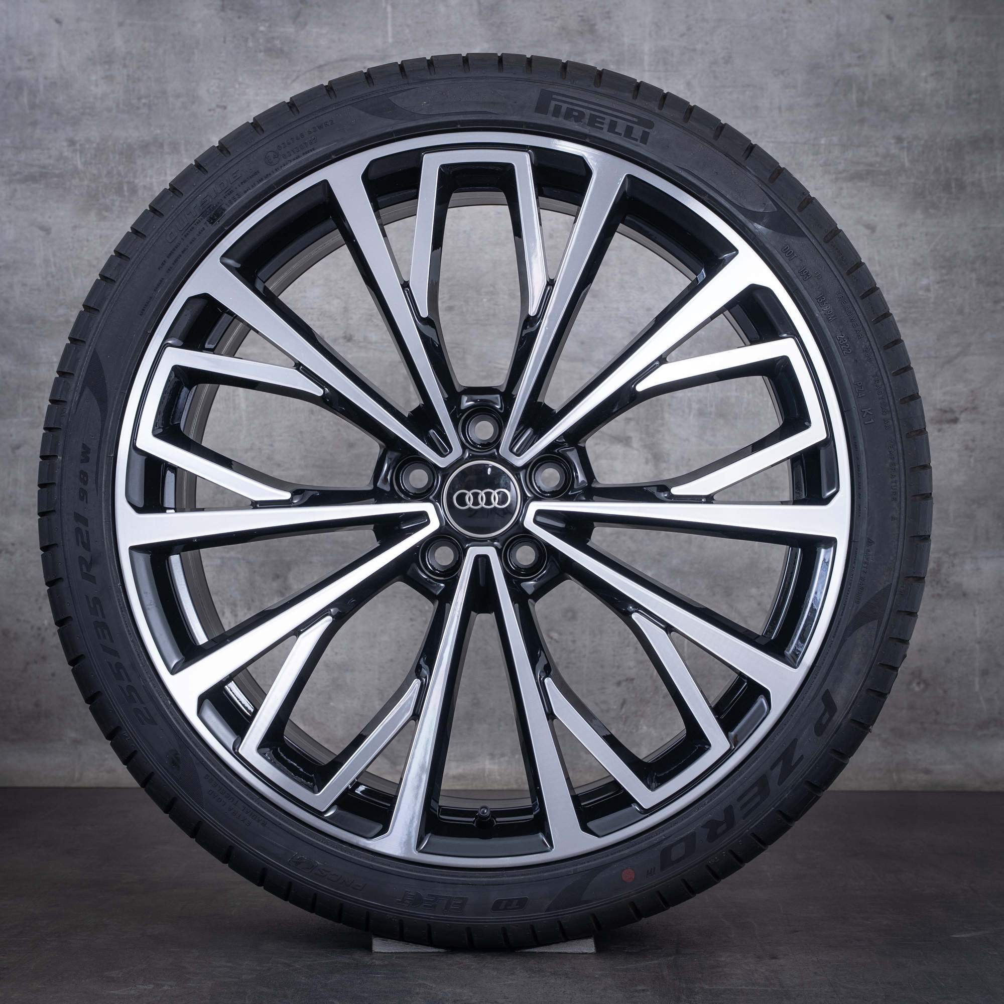 Cerchi originali Audi A6 S6 per ruote invernali da 21 pollici 4K C8 4K0601025AQ neri parte anteriore diamantata NUOVI