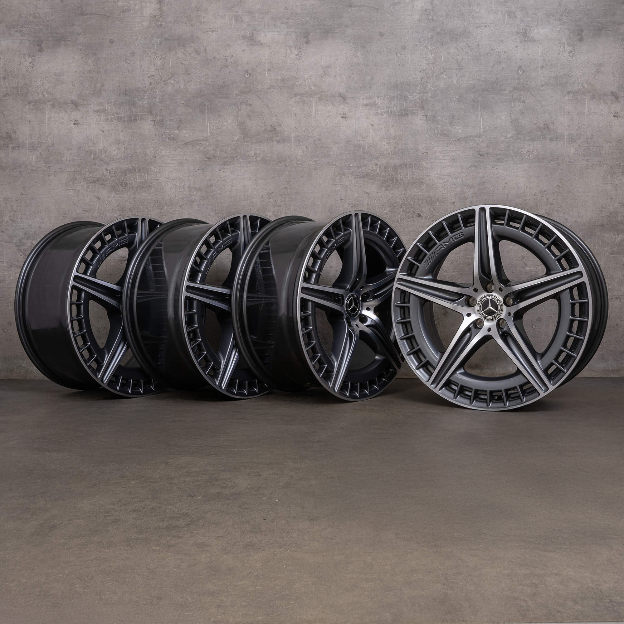 Original Mercedes Benz EQS 53 AMG llantas 21 pulgadas V297 A2974011600 gris himalaya alto brillo torneado NUEVO