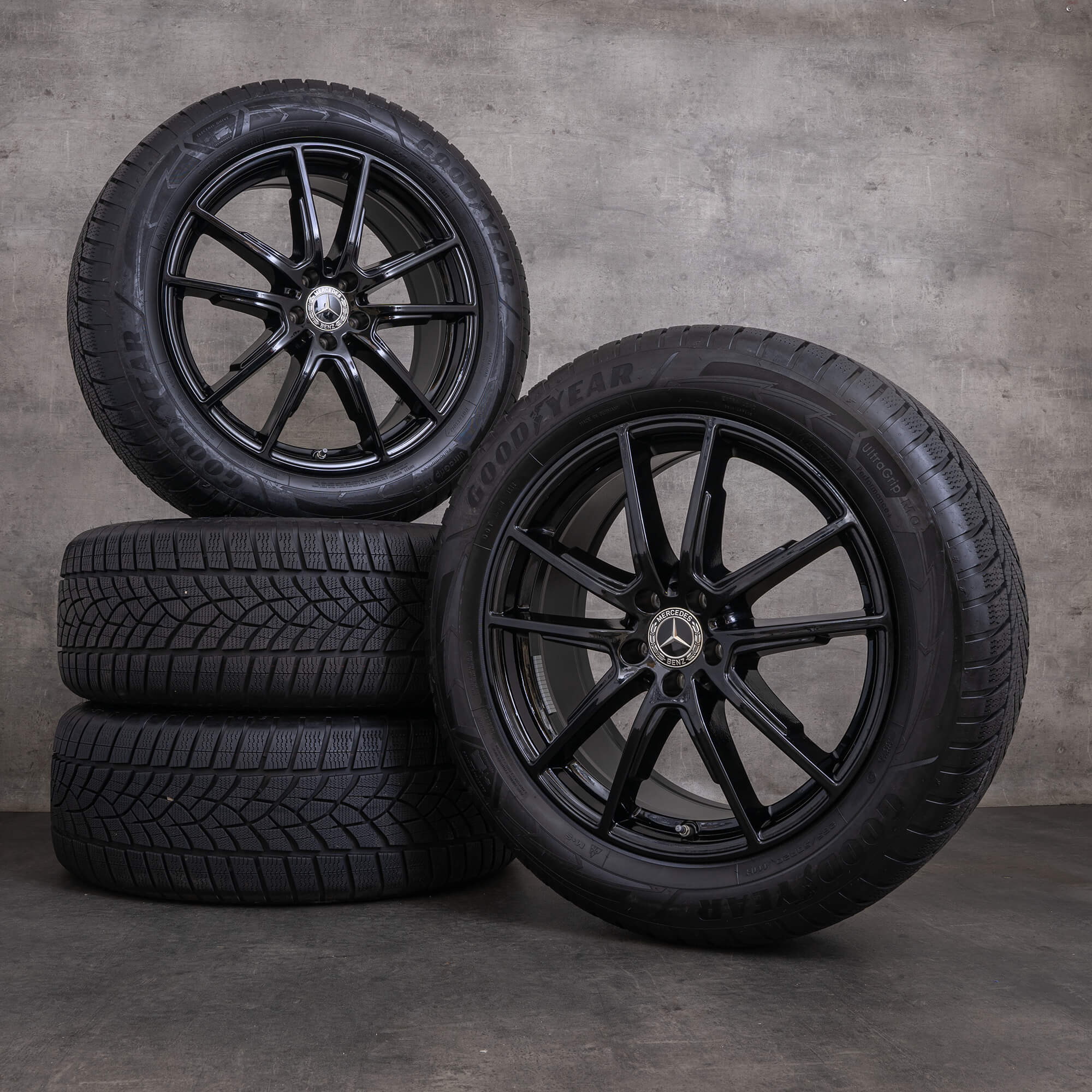 Orijinal Mercedes Benz EQS SUV kış jant lastik 20 inç X296 jantlar A2964010300 siyah parlak