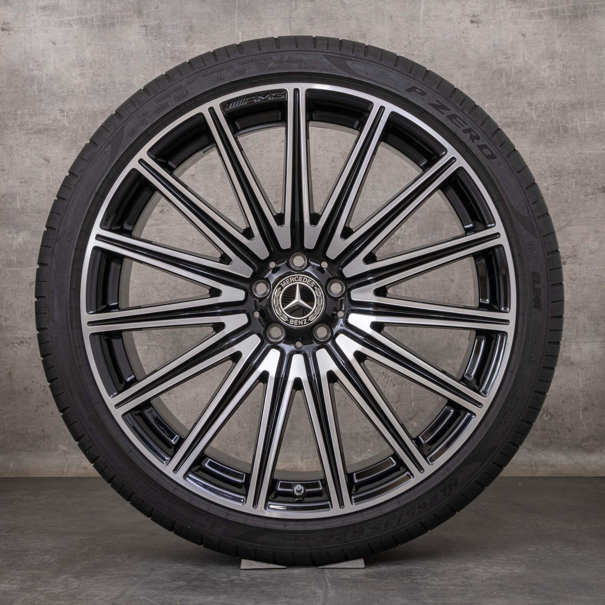 Alkuperäiset Mercedes Benz EQS AMG vanteet 22 tuuman V297 kesäpyörät A2974013800 musta kiillotettu