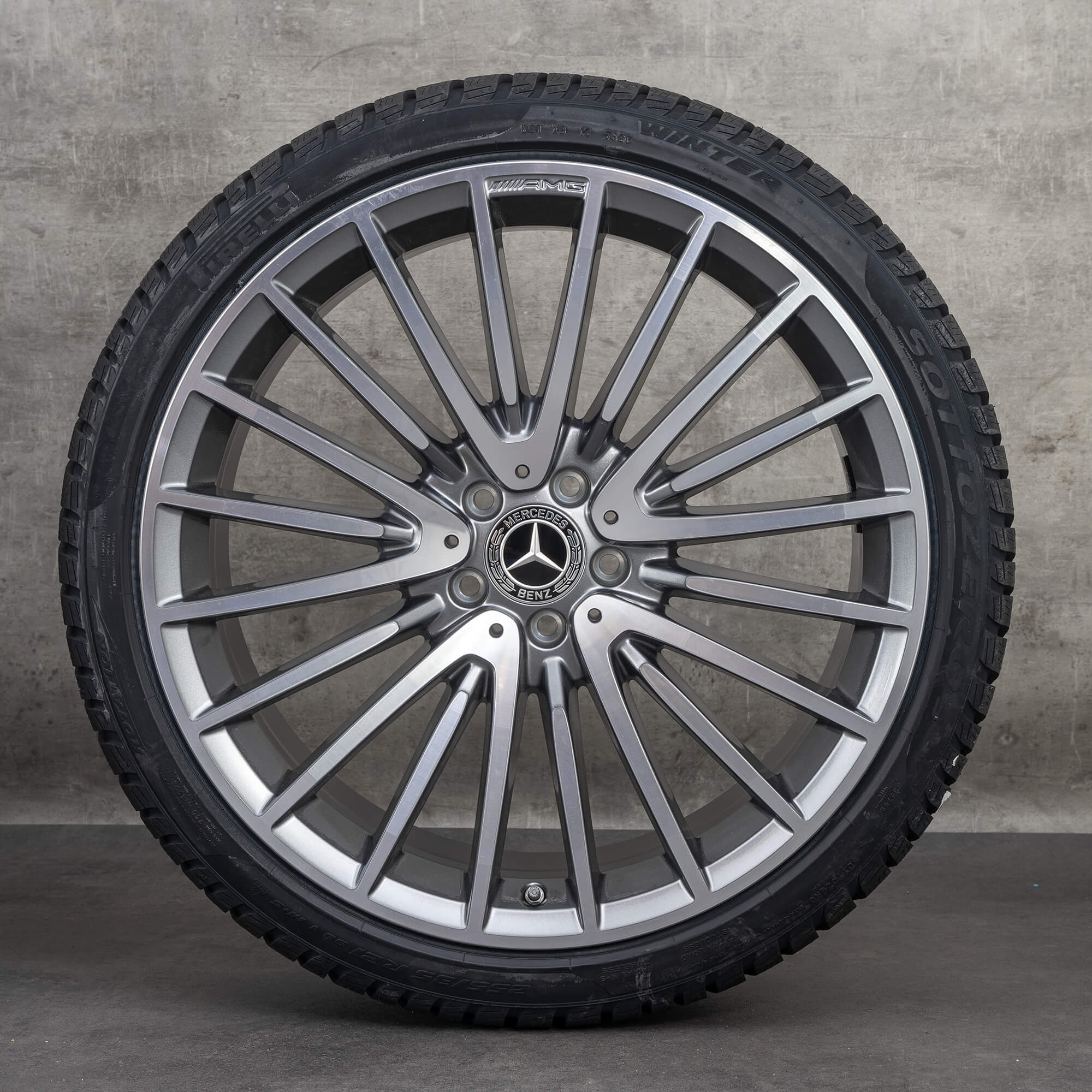 Alkuperäiset Mercedes Benz S-sarjan AMG-vanteet 21 tuuman W223 V223 kesäpyörät A2234011700 A2234011800 himalajanharmaa kiillotettu UUSI