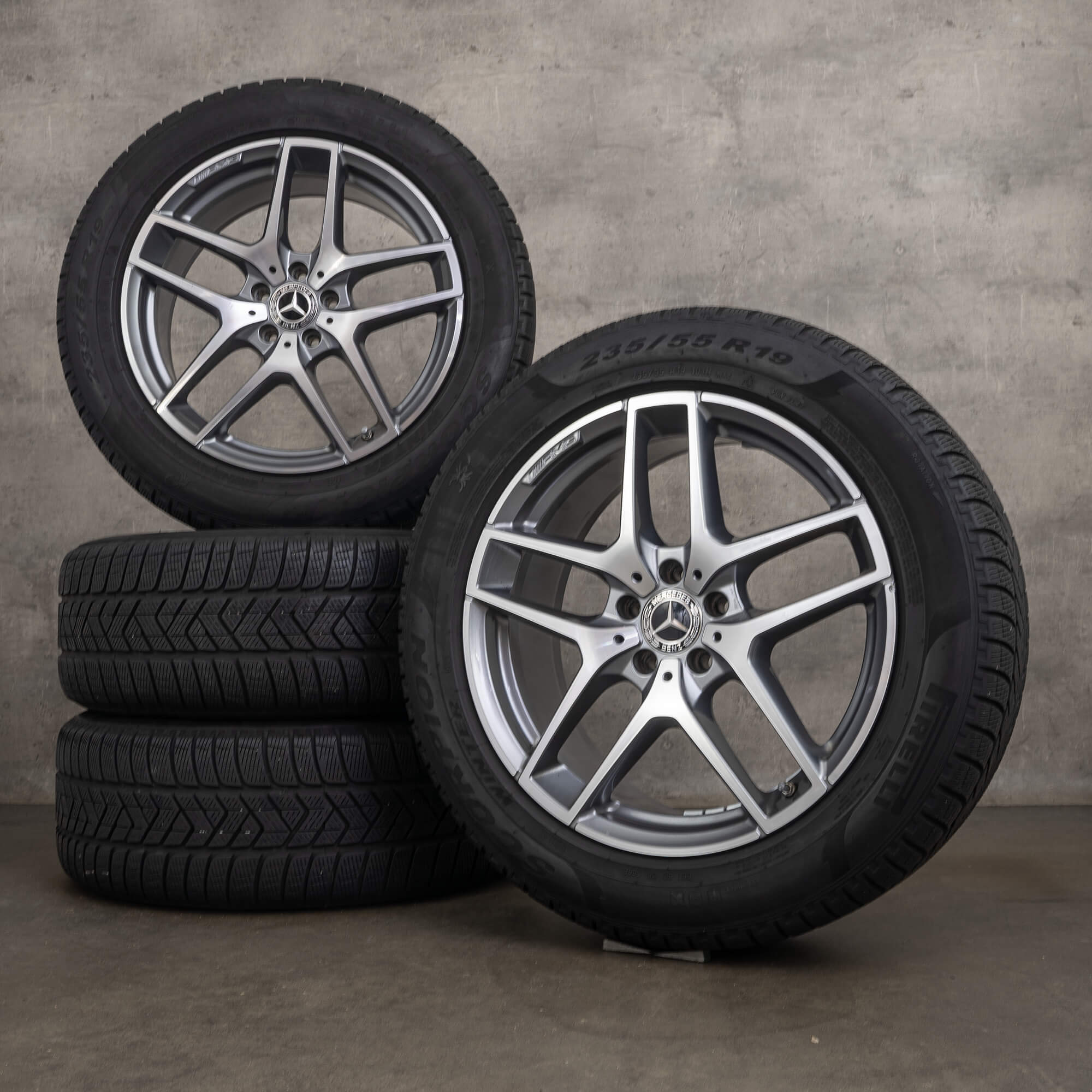 Alkuperäiset Mercedes Benz GLC & 43 AMG talvirenkaat 19 tuuman C253 X253 vanteet A2534011800 himalajanharmaa kiillotettu