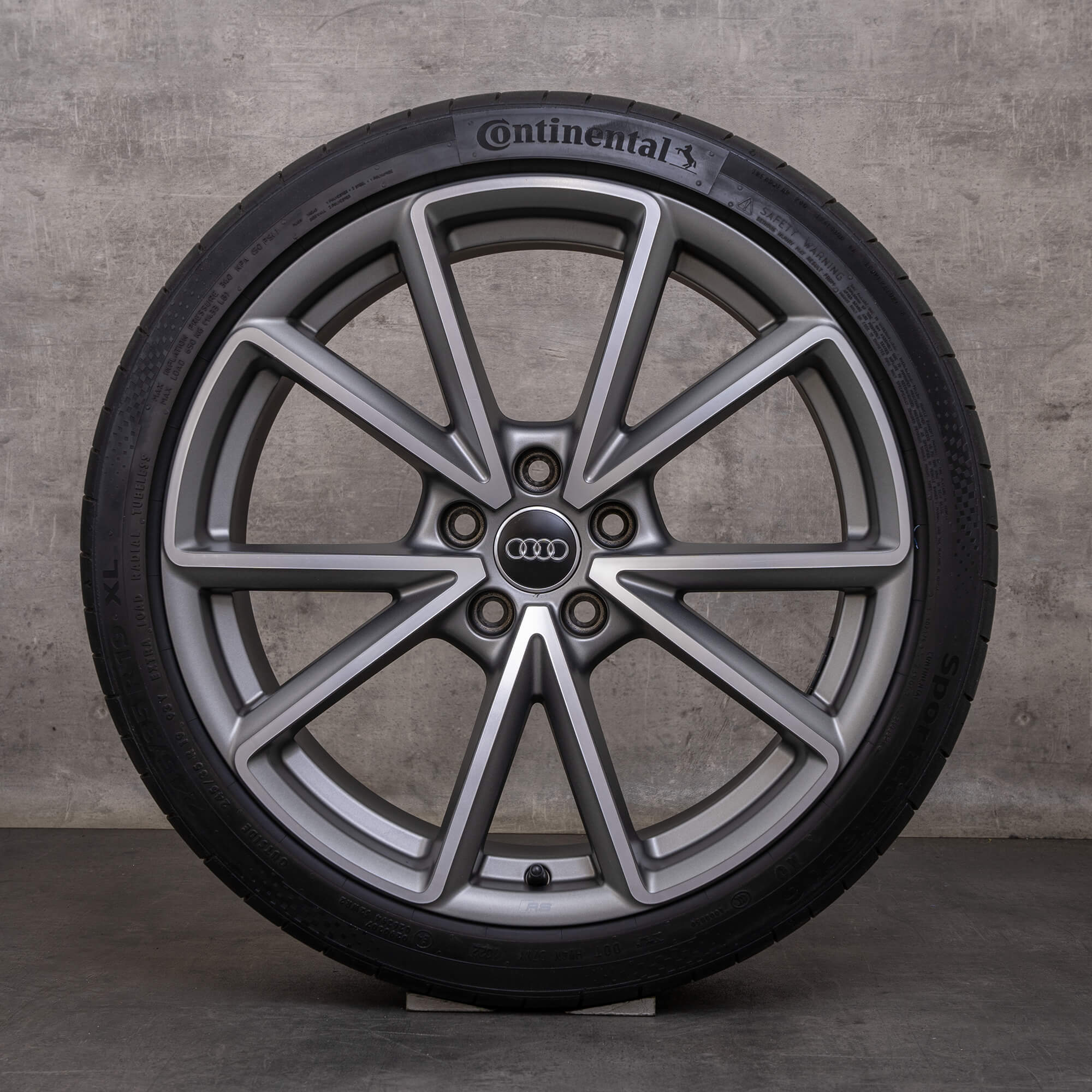 OEM Audi A4 S4 rims 19 inch B9 8W summer wheels 8W0601025BD titan matt glossy turned