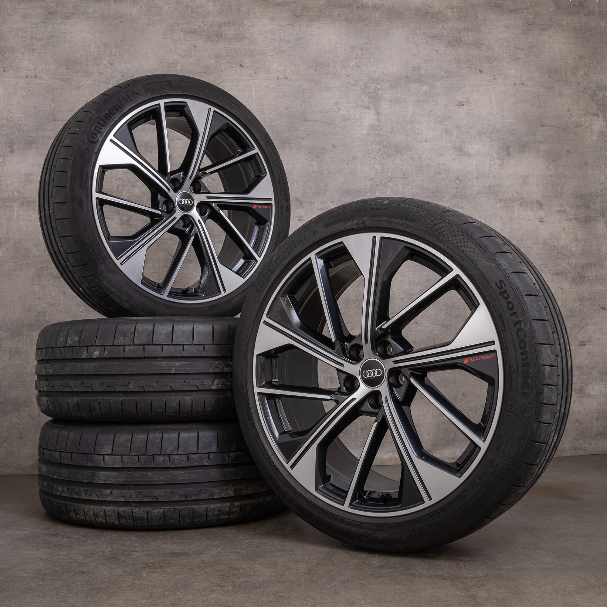 Originale Audi Q5 SQ5 felger 21-tommers FY sommerhjul 80A601025BQ svart blank dreid