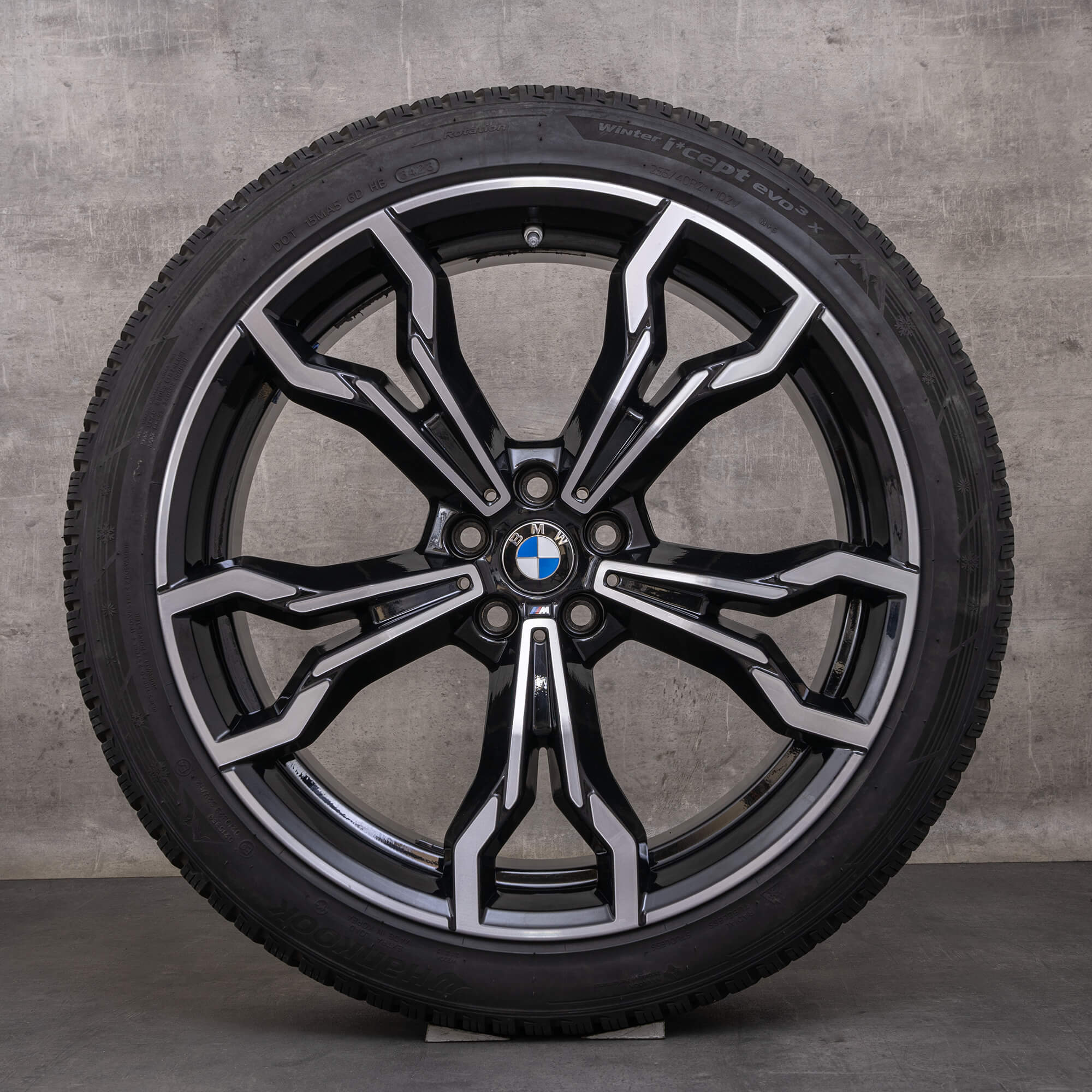 Original BMW X3M X4M Winterrder 21-tommers F97 F98 Felger Styling 765 M 8060041 8060042 svart blank snudd