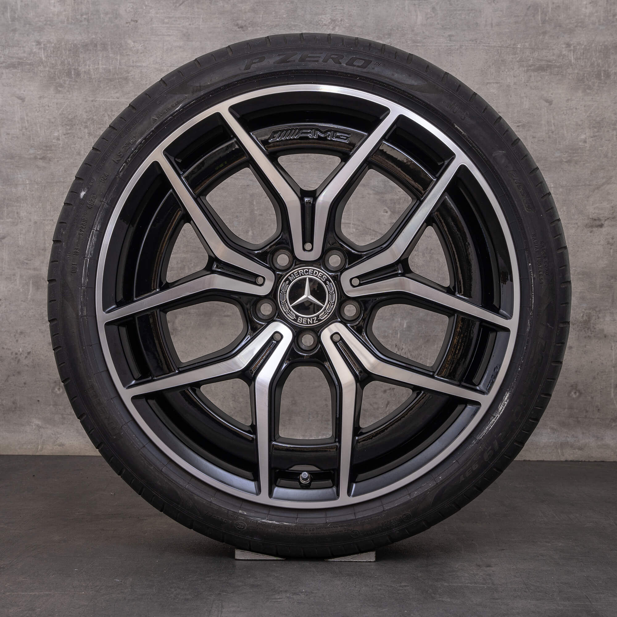 Original Mercedes Benz C-Klasse AMG Felgen 19 Zoll W206 S206 Sommerräder A2064016700 A2064016800 schwarz glanzgedreht