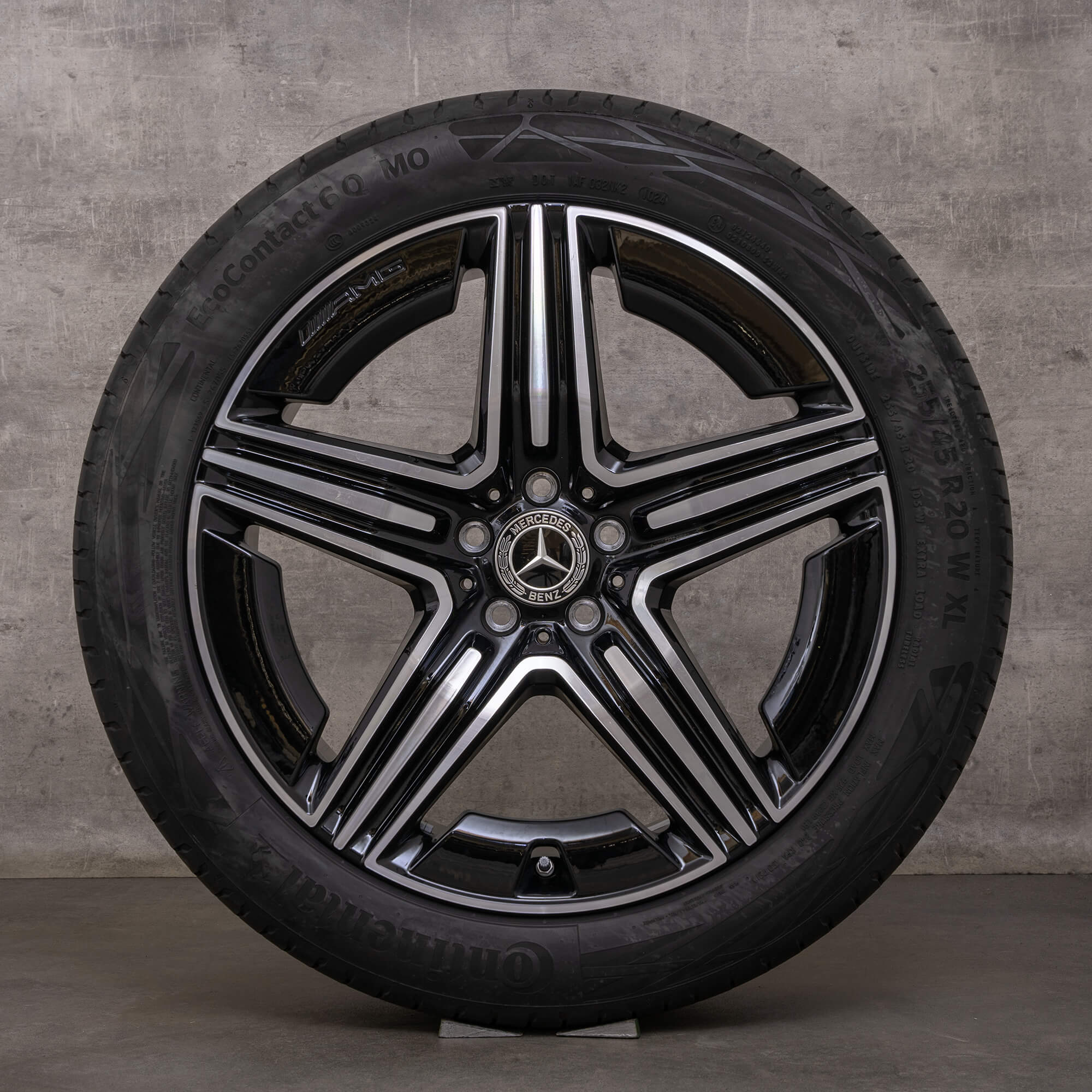 Originální letni alu kola Mercedes Benz GLC AMG 20" X254 C254 A2544010600 A2544010700 černá lesklá soustružená