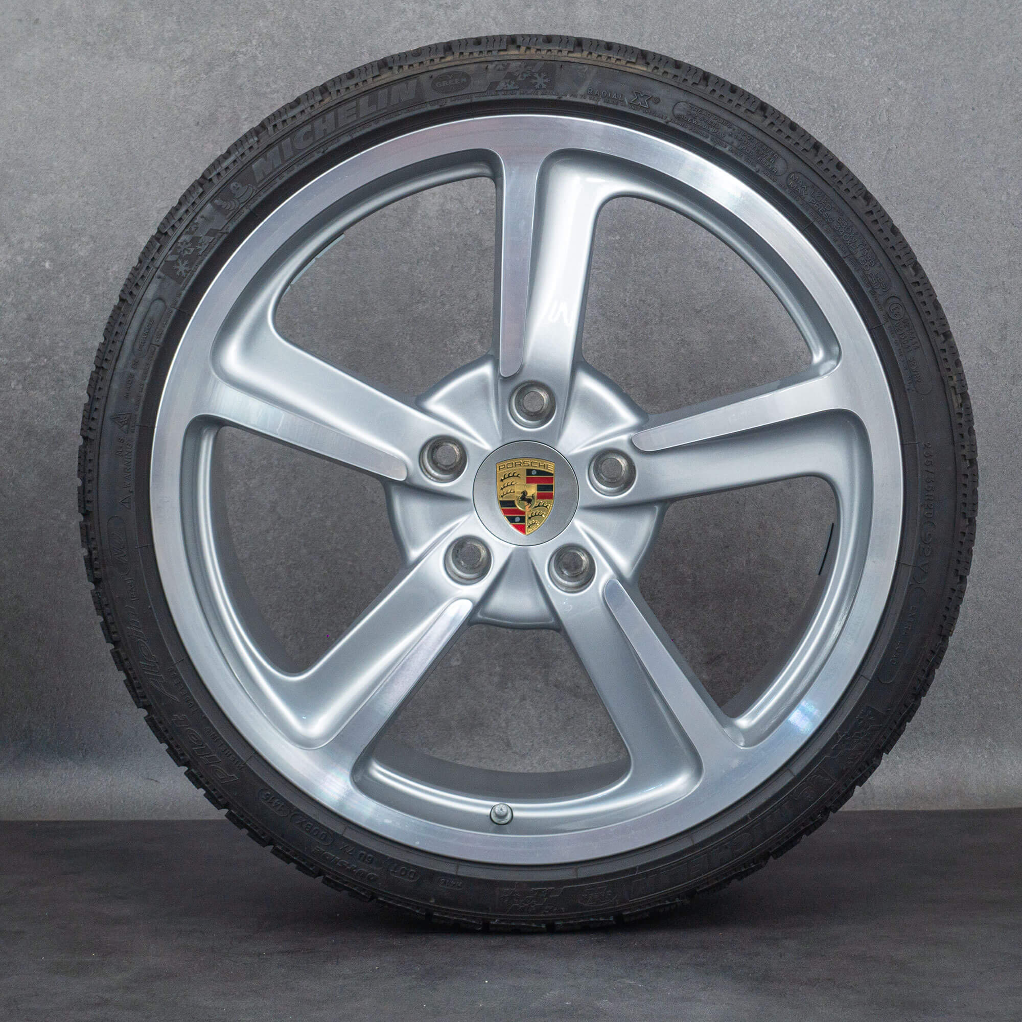 Original Porsche Boxster Cayman 981 Felgen 20 Zoll 718 Sommerräder 98136216140 98136216440 GT Silber Metallic
