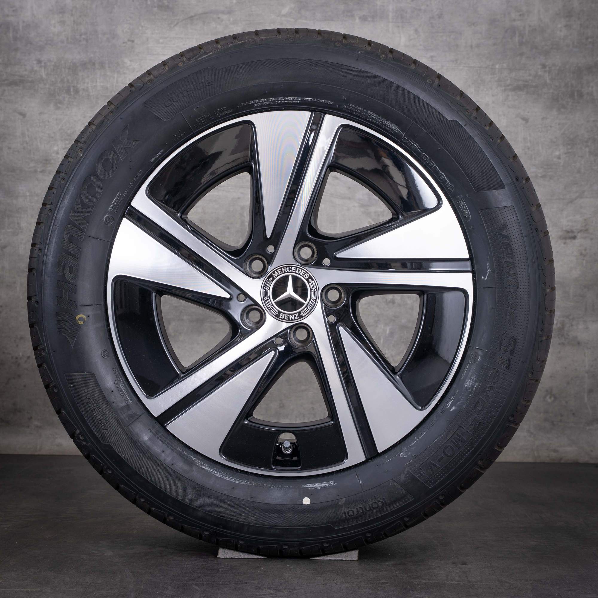 Jante originale Mercedes-Benz Clasa V Vito 17 inci 447 anvelope de vară A4484011400 negre diamantate NOI
