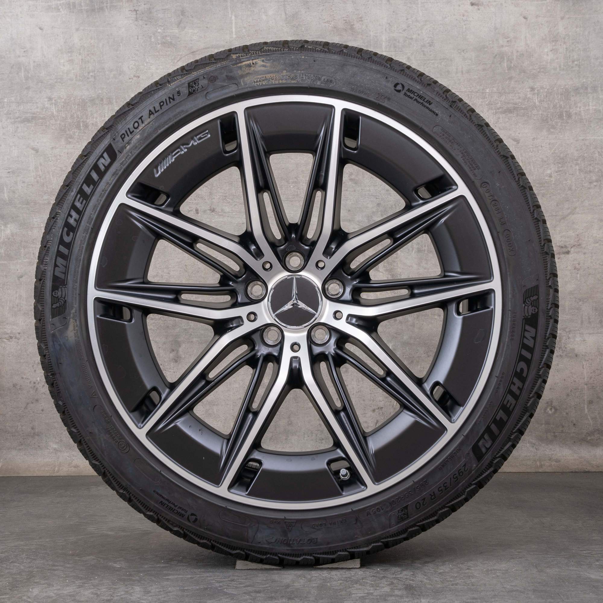 Original Mercedes Benz E-Klasse E53 AMG Winterräder 20 Zoll W214 S214 Felgen A2144011100 A2144011200 schwarz matt glanzgedreht