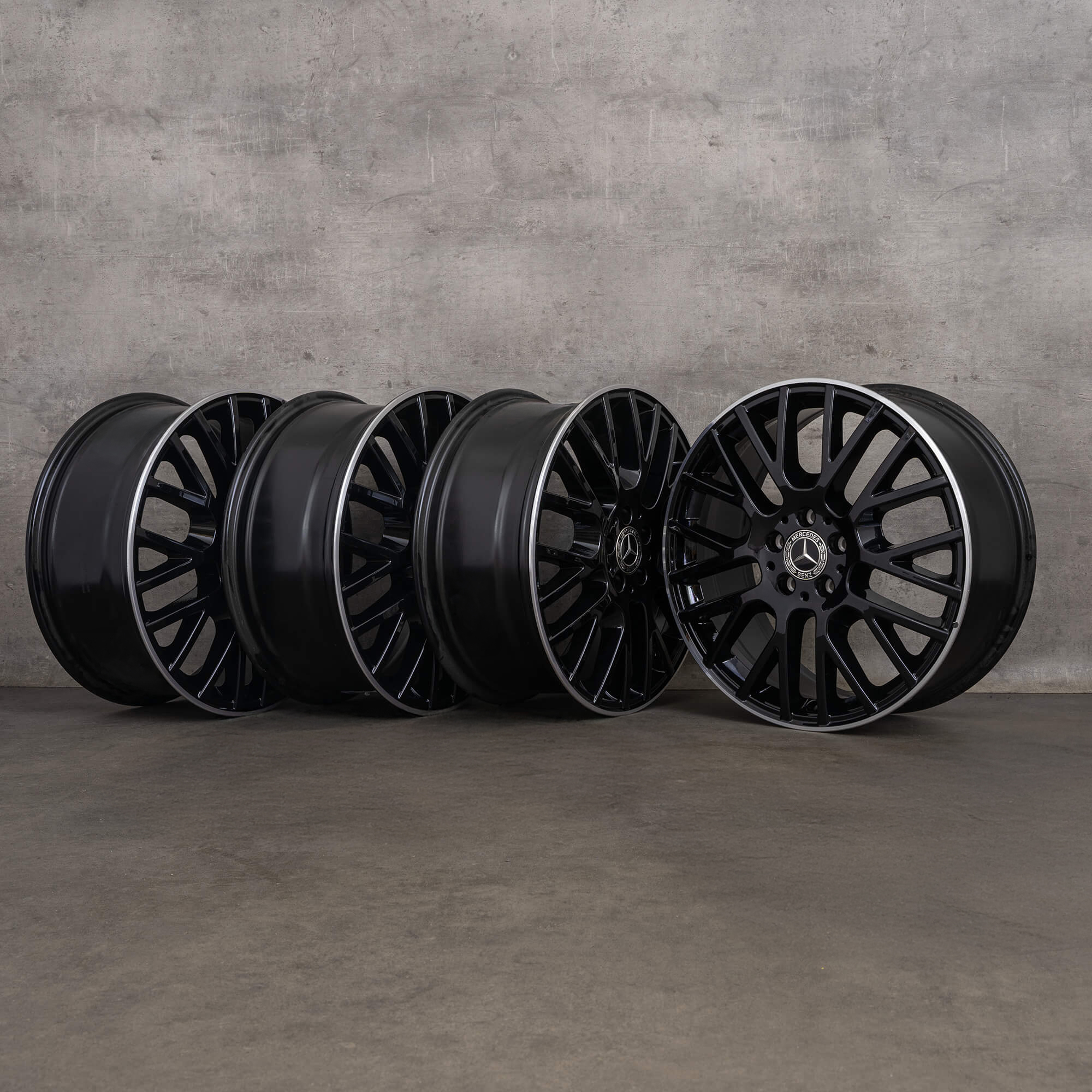 Jantes Mercedes Benz GLE originais de 19 polegadas V167 A1674012100 preto brilhante torneado NOVO