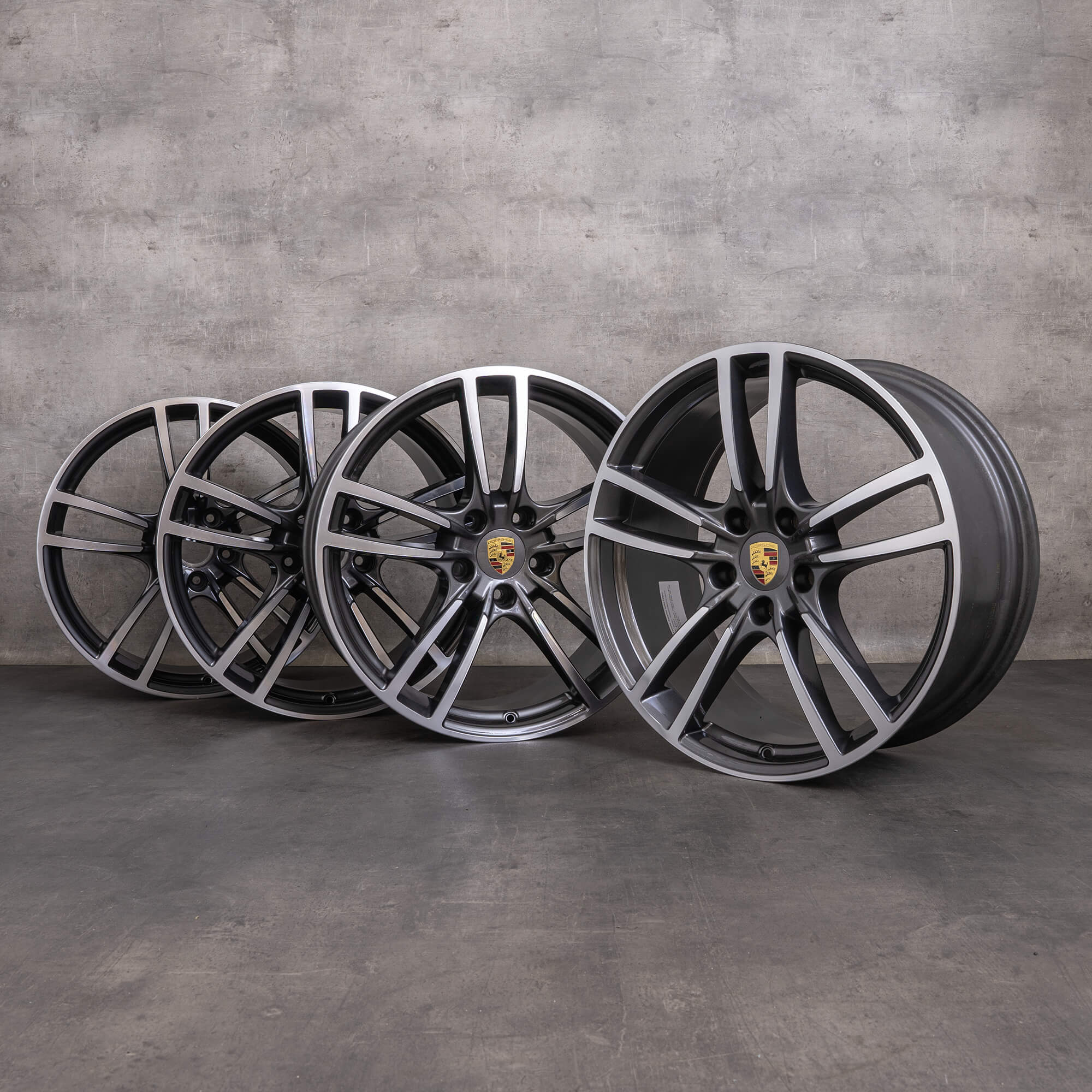 OEM Porsche Cayenne Rims 21 inch 9Y0 9Y0601025AE 9Y0601025AD titanium gloss turned