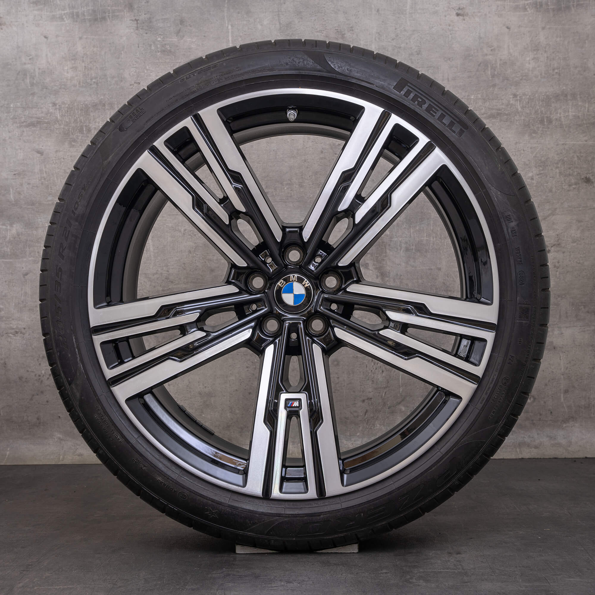 Originale BMW 7-serie i7 fælge 21 tommer G70 sommerdæk styling 908 M 5A19DF0 5A19DF1 sort blank drejet