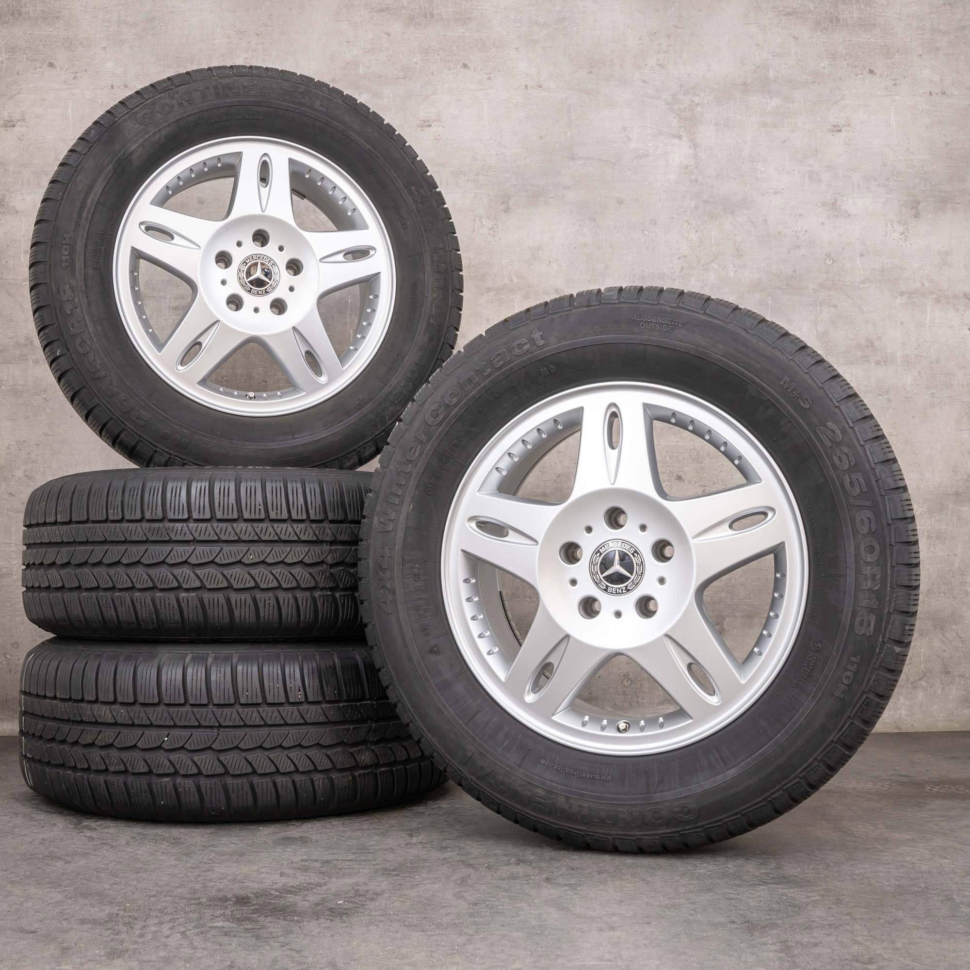 Original Mercedes Benz G-Klasse AMG Winterräder 18 Zoll W463 Felgen A4634011202 silber glanz