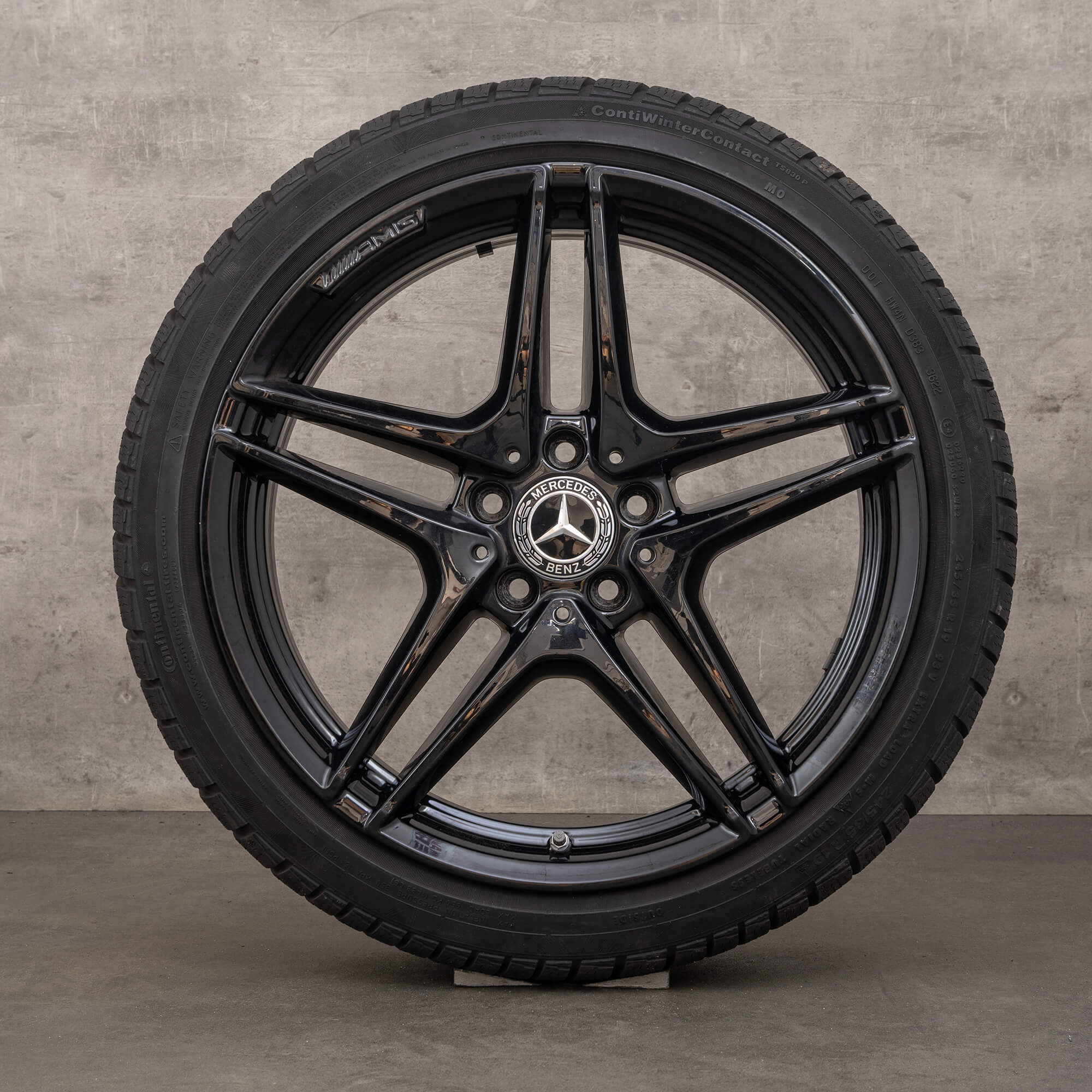 Orijinal Mercedes Benz C-Serisi C63 & S AMG kış jantları 19 inç W205 S205 jantlar A2054011900 A2054012000 siyah parlak