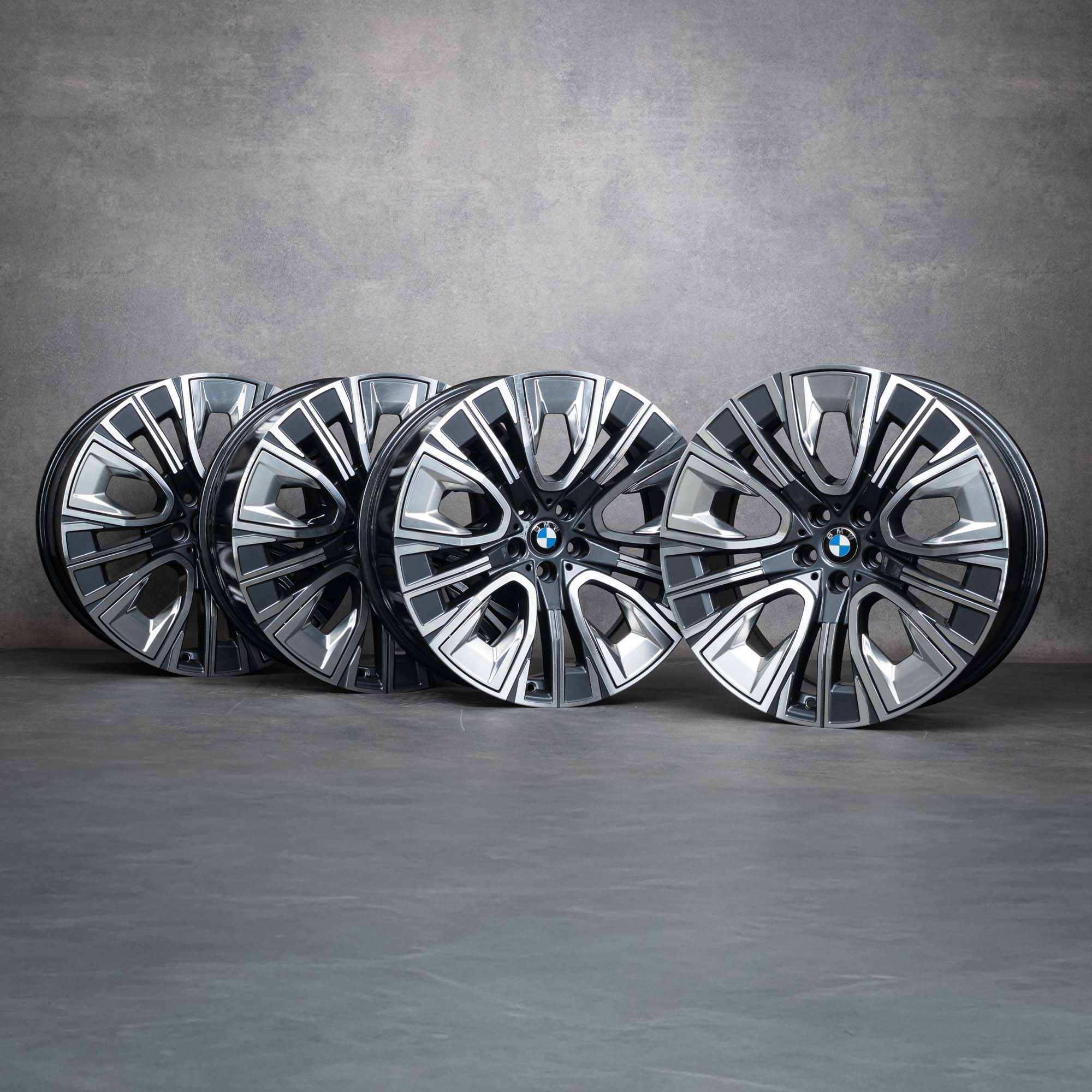 Oryginalne felgi BMW serii 7 i7 X3 21 cali G70 G45 5A19DE6 5A19DE7 Styling 910i gunmetal szary Polerowane
