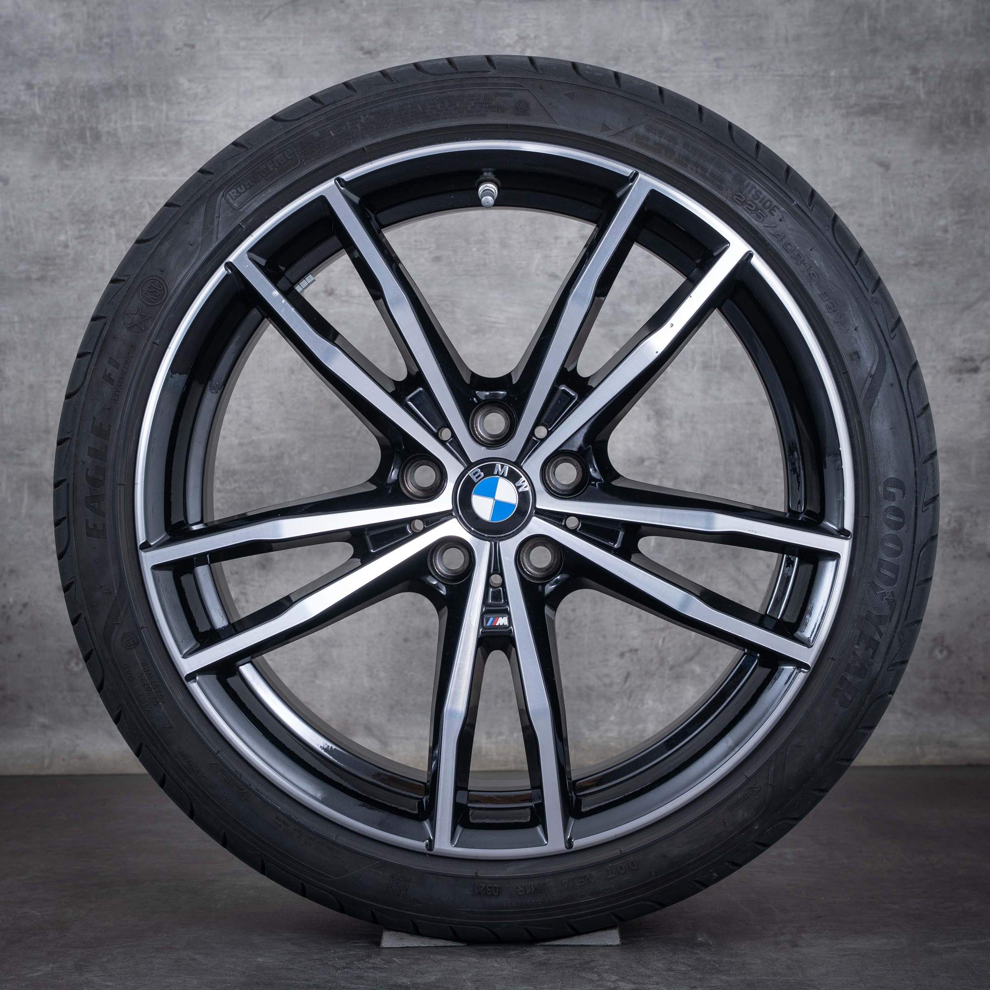 Oryginalał BMW seria 2 3 4 felgi 19 cali G42 G20 G21 G22 G23 koła letnie stylizacja 791 M 8089892 8089893 czarne polerowane toczone