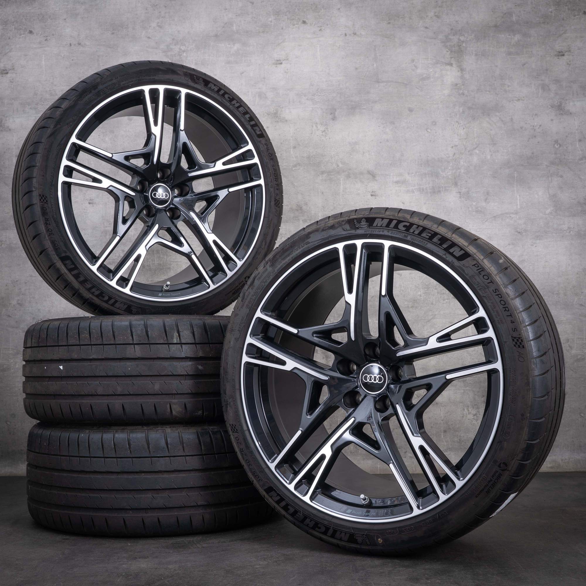 Original Audi R8 Felgen 20 Zoll Spyder 4S Sommerräder 4S0601025AF 4S0601025AJ granitgrau front polished