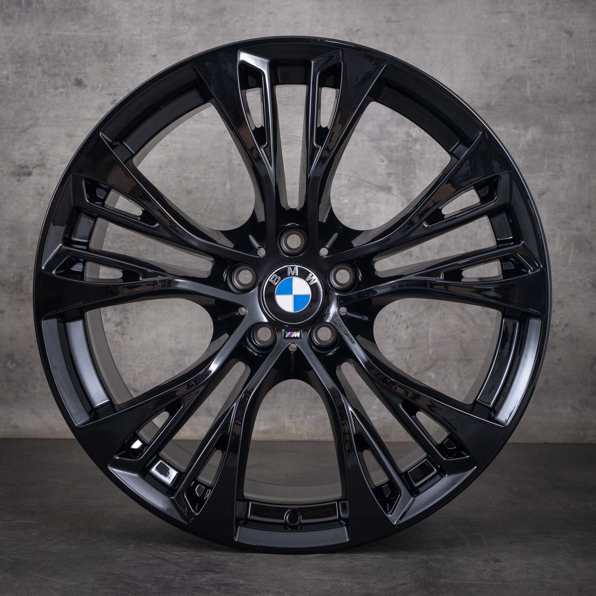 Original BMW X5 X6 Felgen 21 Zoll E70 F15 F16 Sommerräder Styling 599 M 6859423 6859424 schwarz glanz