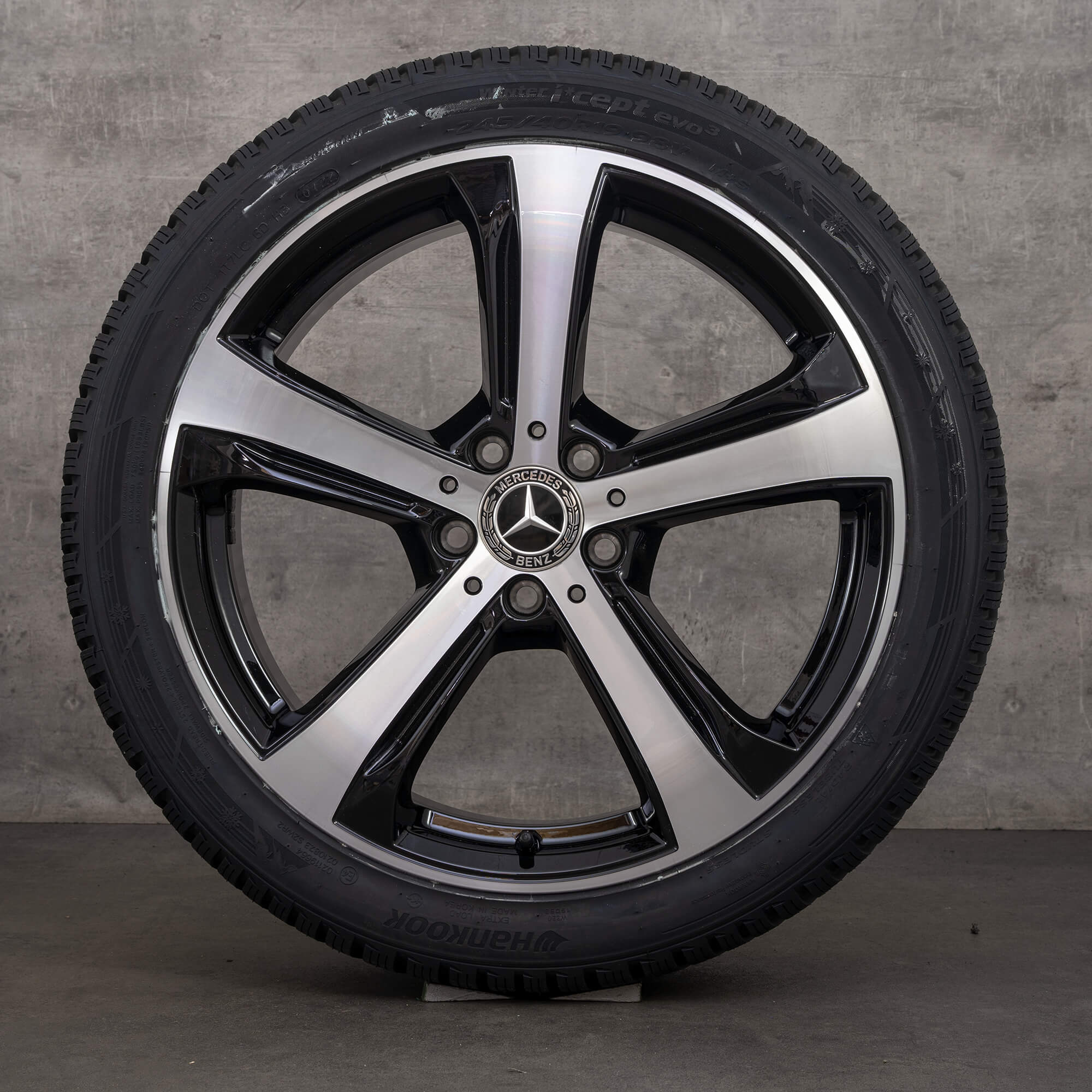Alkuperäiset Mercedes Benz C-sarjan talvirenkaat 19 tuuman X206 All-Terrain vanteet A2064015800 musta Kiillotettu UUTUUS