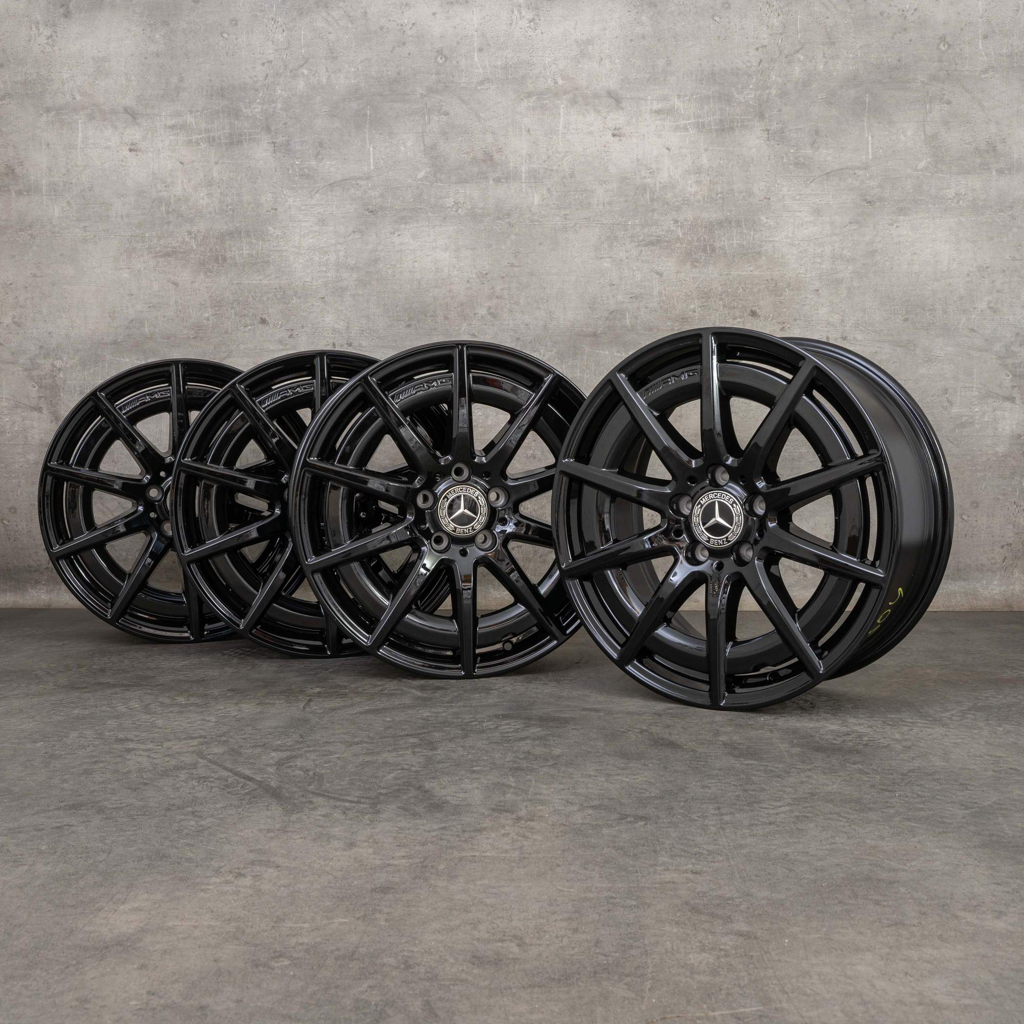 Alkuperäiset Mercedes Benz C-sarja C43 AMG vanteet 18 tuuman W206 S206 A2064012100 musta kiiltävä