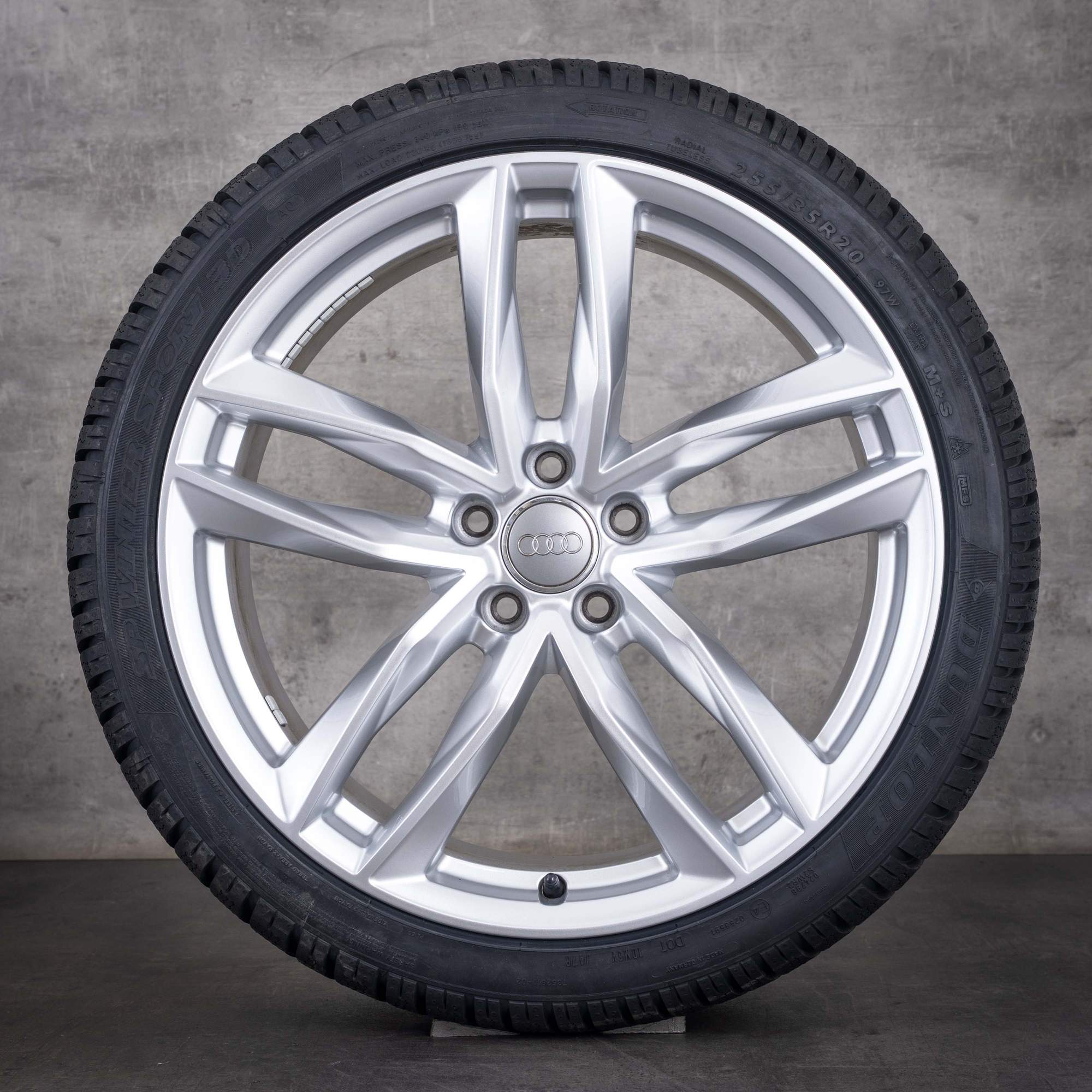 Original Audi A6 S6 Winterräder 20 Zoll 4G C7 Felgen 4G9601025N silber glanz - Rad 1 von 4