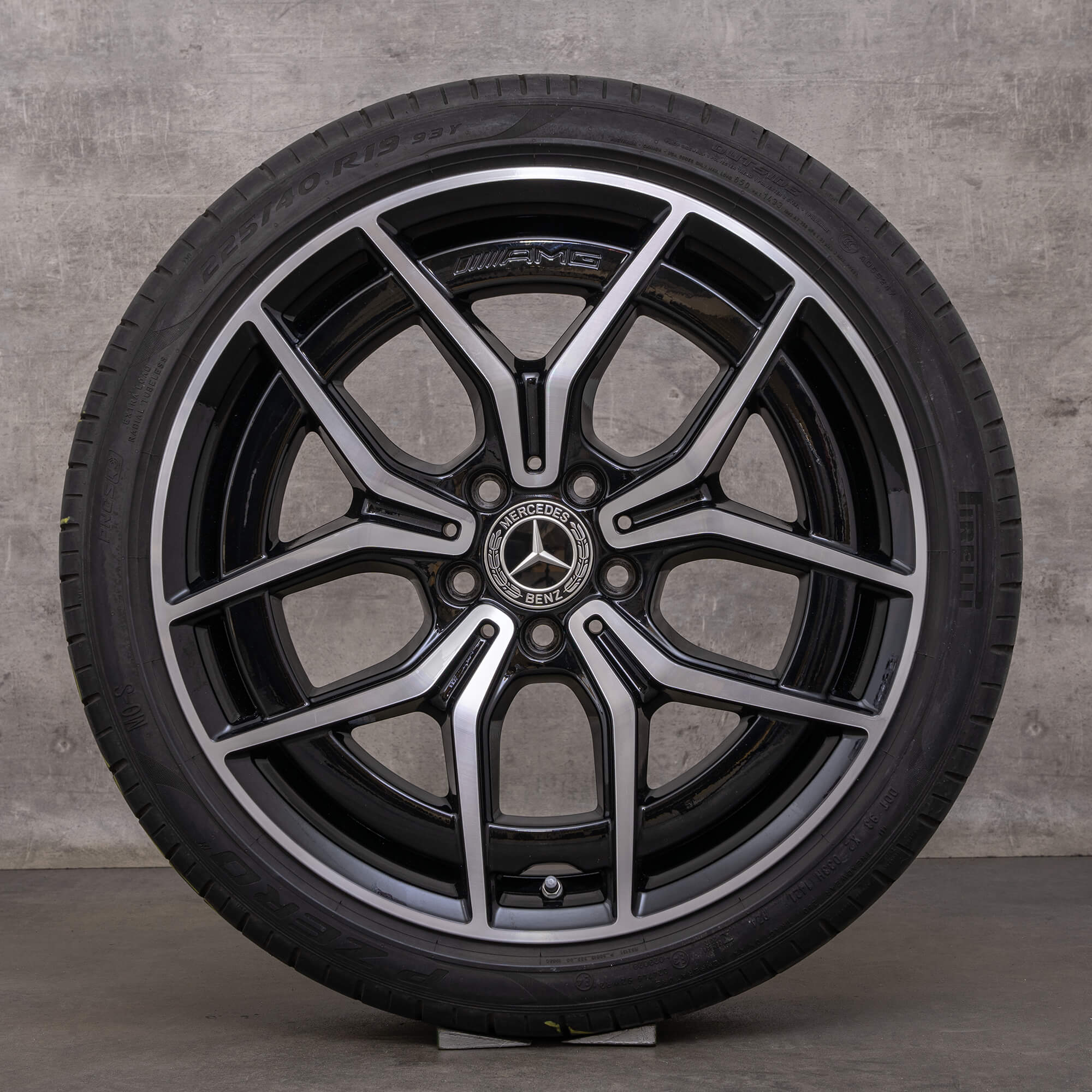 Alkuperäiset Mercedes Benz C-sarjan AMG-vanteet 19 tuuman W206 S206 kesäpyörät A2064016700 A2064016800 musta kiillotettu
