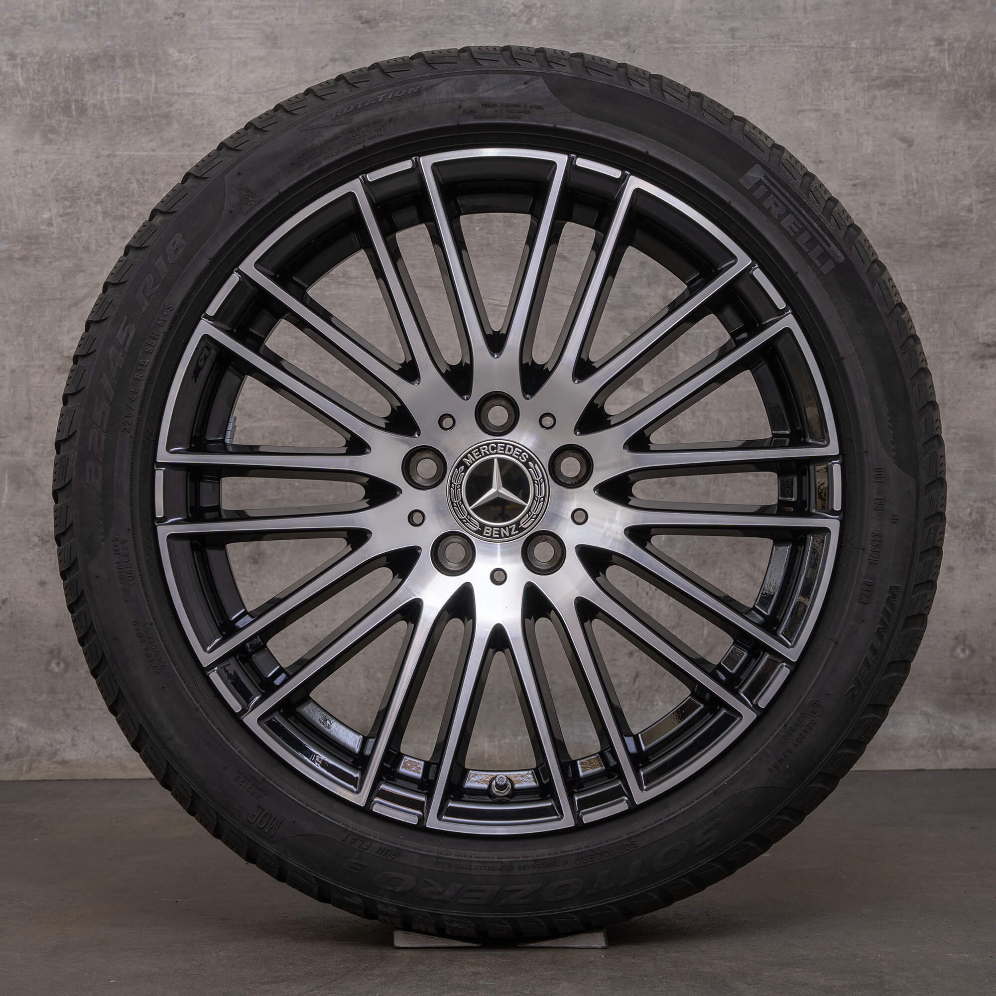 OEM Mercedes Benz C-Class winter wheels 18 inch W206 S206 rims A2064014900 DOT 23 black glossy turned
