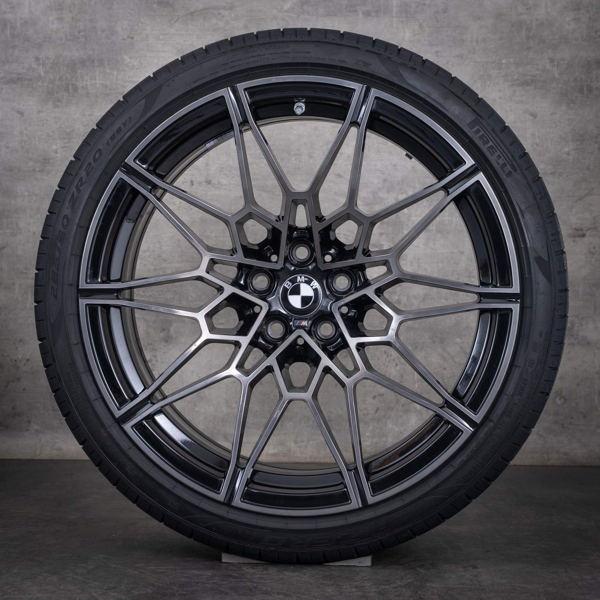 Oryginalne felgi BMW M2 M3 M4 19 20 cali G87 G80 G81 G82 G83 koła letnie stylizacja 826 M 8093838 8093839 czarne Polerowane