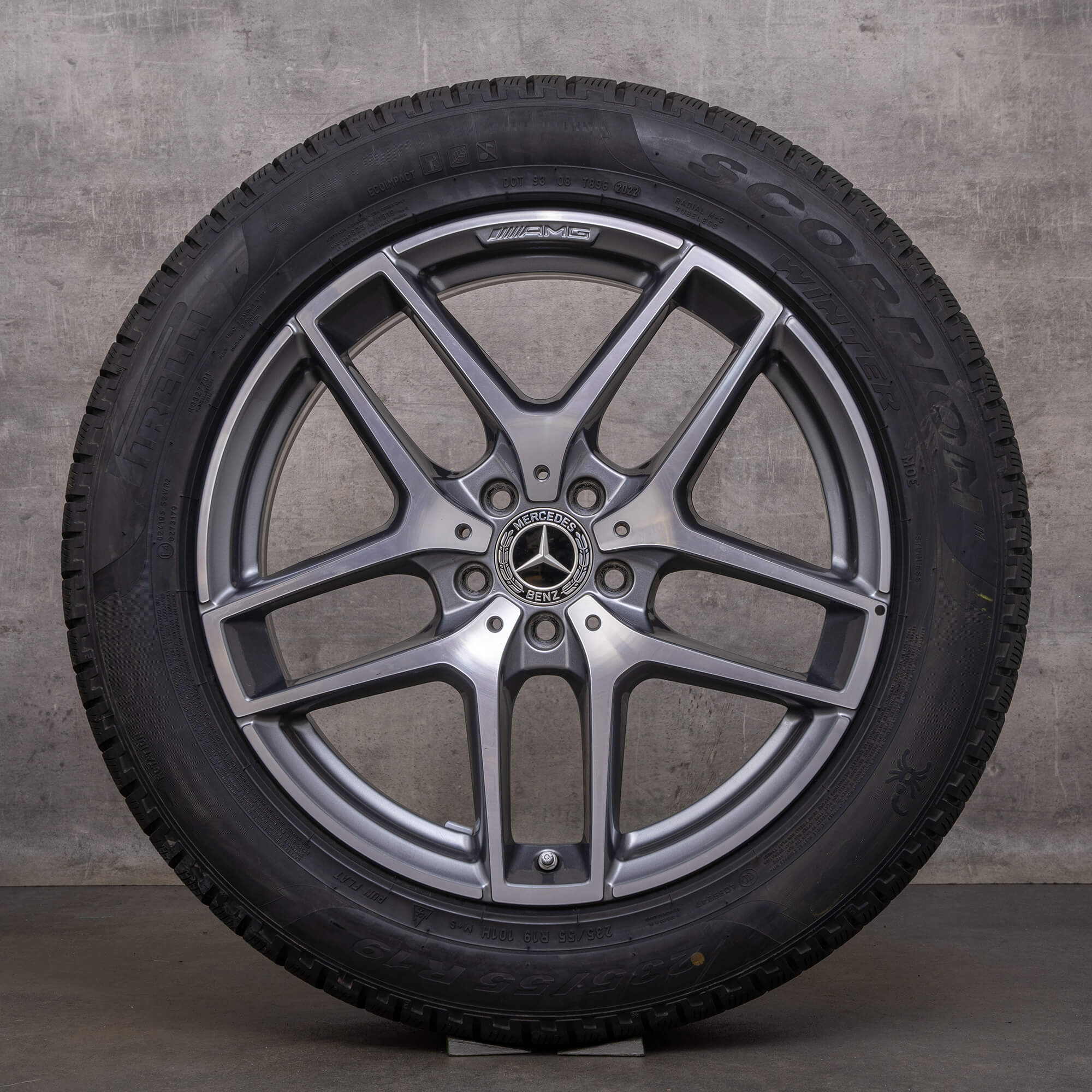 Alkuperäiset AMG Mercedes Benz GLC & 43 talvirenkaat 19 tuuman C253 X253 vanteet A2534011800 himalajanharmaa kiillotettu