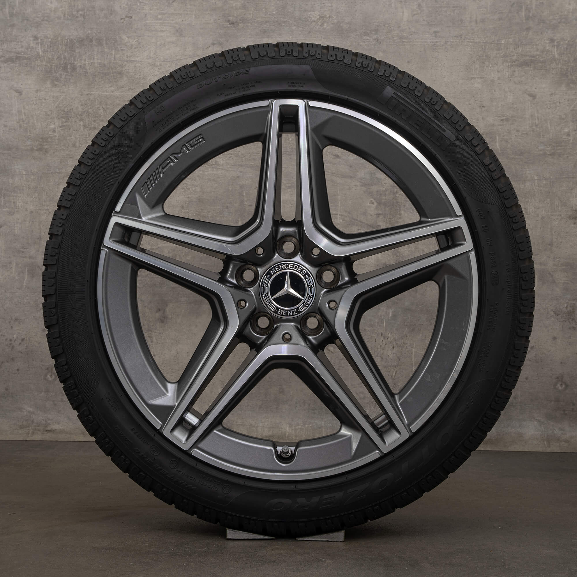 Alkuperäiset Mercedes Benz A-sarjan A35 AMG talvirenkaat 18 tuuman W177 V177 vanteet A1774013800 himalajanharmaa kiillotettu käännetty