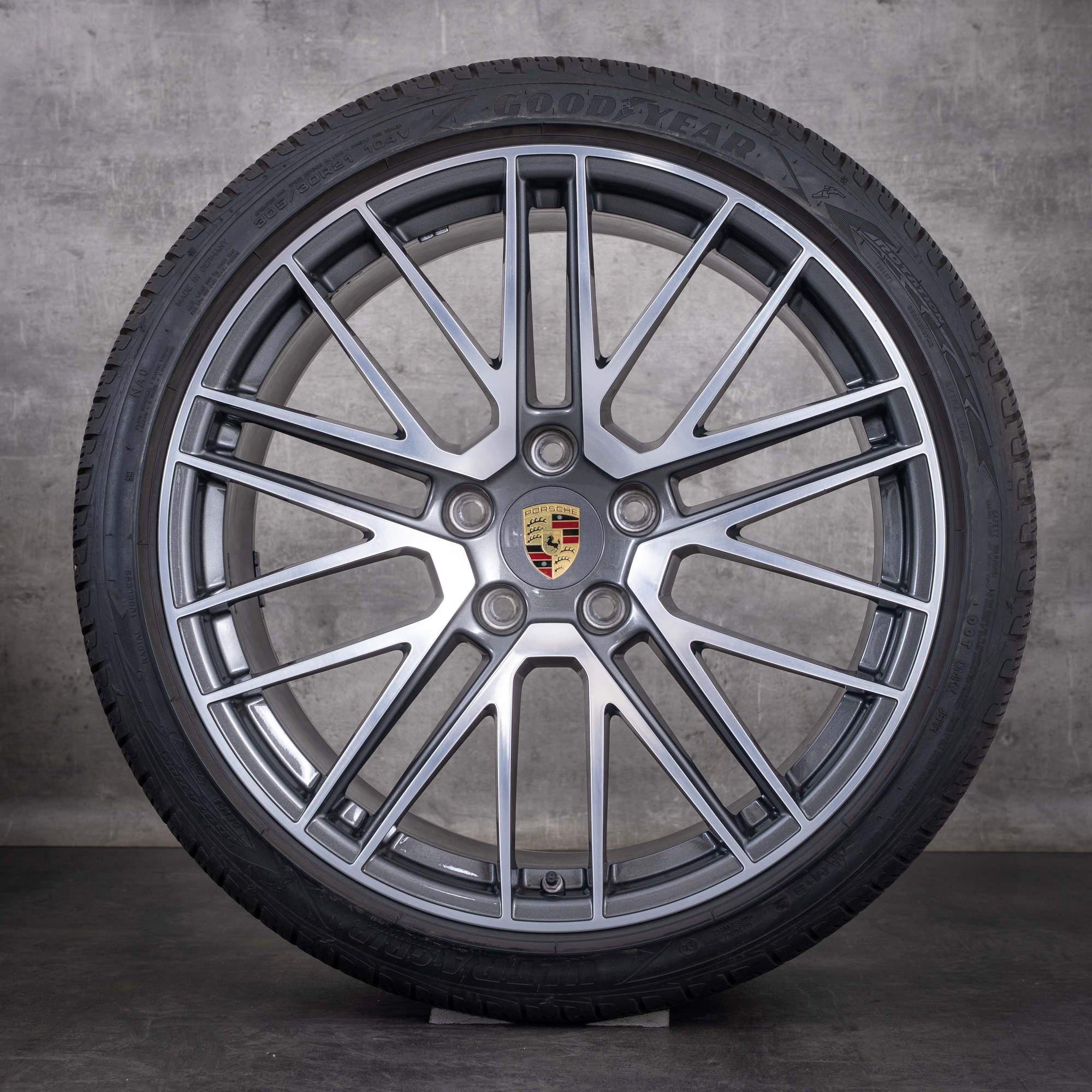 Originale Porsche 992 vinterhjul 20 21 tommer Turbo S Cabriolet-fælge 992044603AA titan front diamantslebet