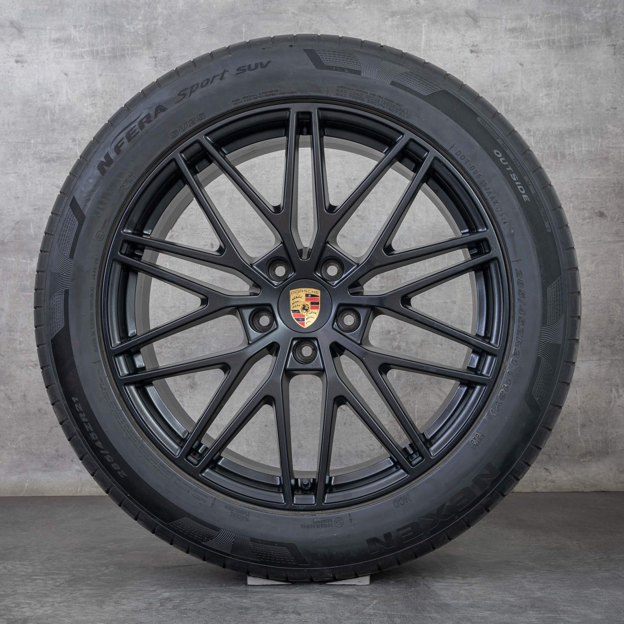 Alkuperäiset Porsche Cayenne 9YA II Coupe talvirenkaat 21 tuuman E3 vanteet 9Y0601025CD 9Y3601025BG RS Spyder musta UUSI