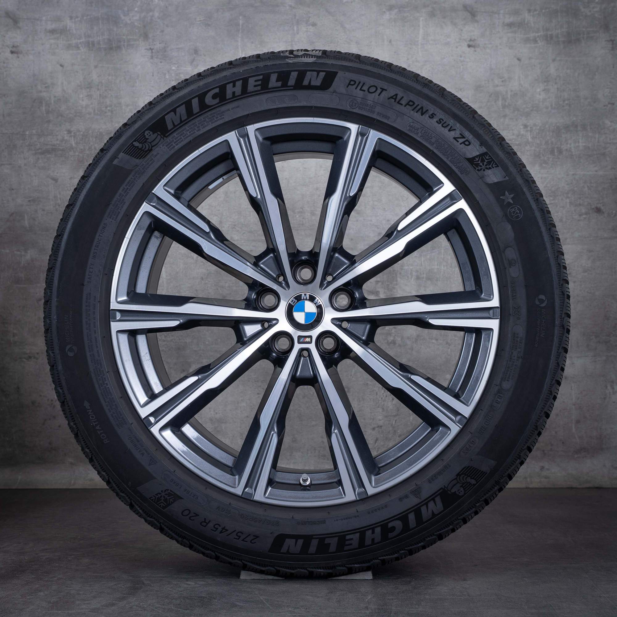 Oryginalał BMW X5 X6 koła zimowe 20 cali G05 G06 felgi stylizacja 740 M 8071996 orbit szary Polerowane