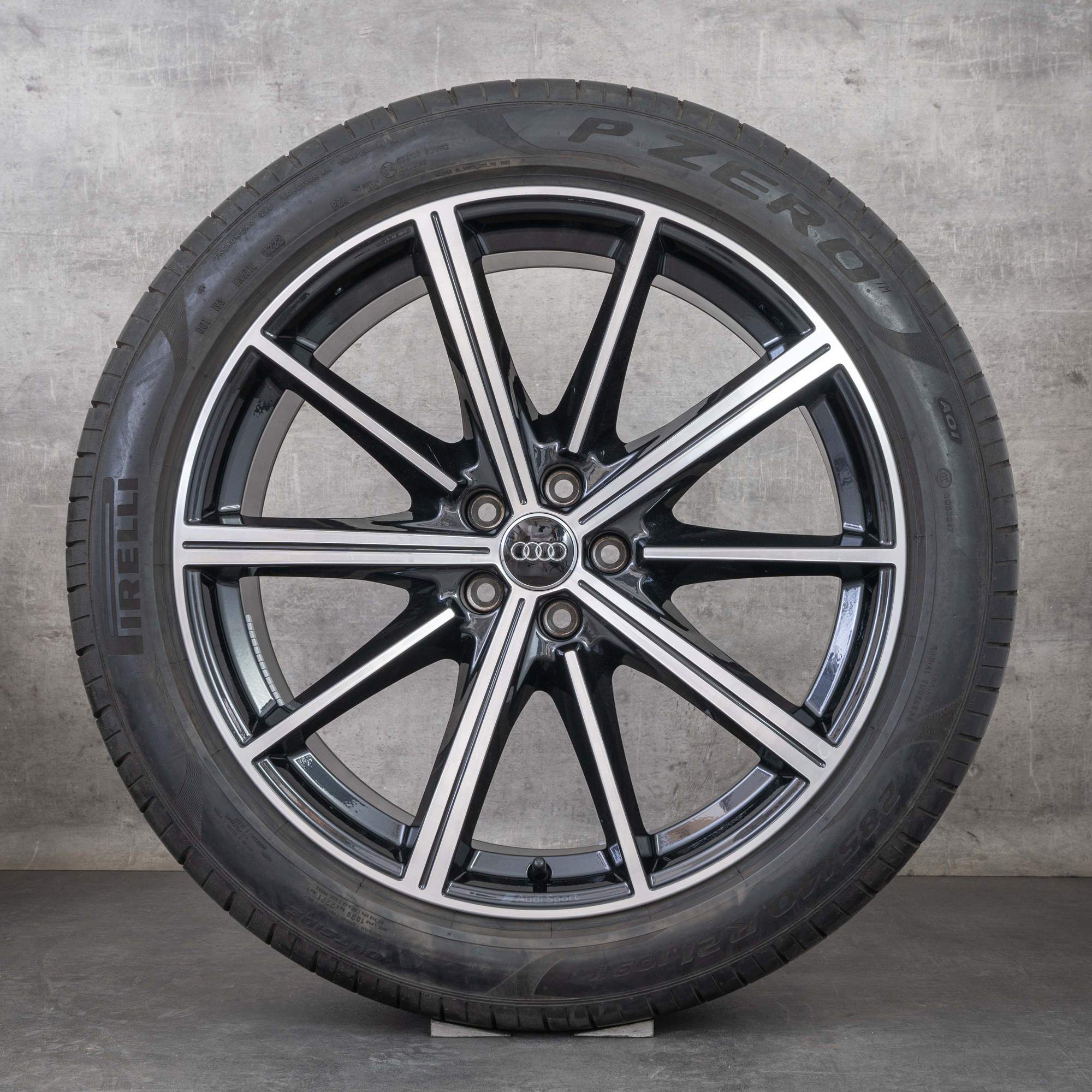 Oryginalne koła zimowe Audi Q7 SQ7 21 cali 4M felgi 4M0601025CC granitowe polerowane