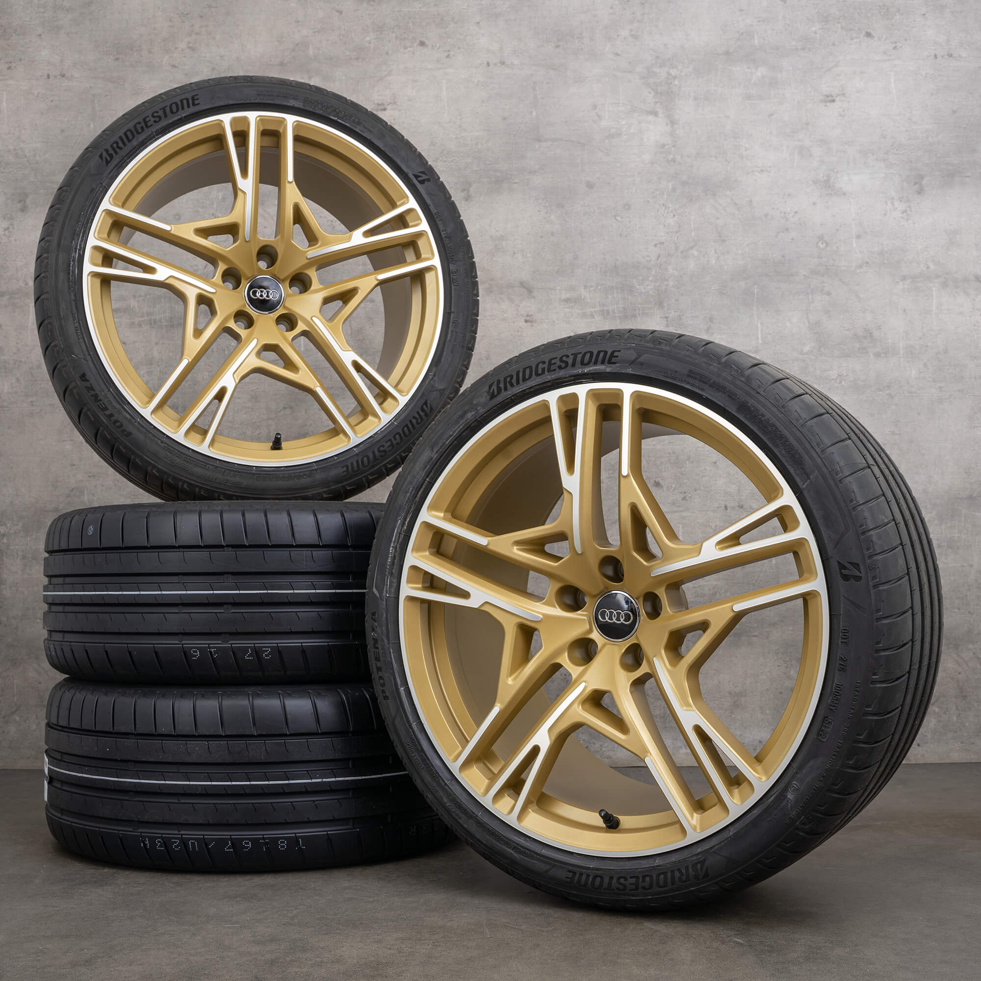 Audi R8 4S sommerhjul 20 tommer fælge sommerdæk aurum højglans Ny