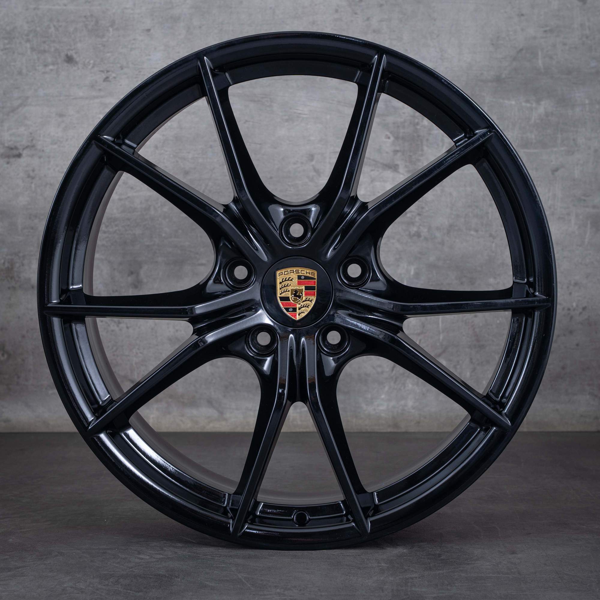 Oryginalne felgi Porsche 991 II 20 cali C2 Carrera T 99136271000 99136276000 czarny błyszczący