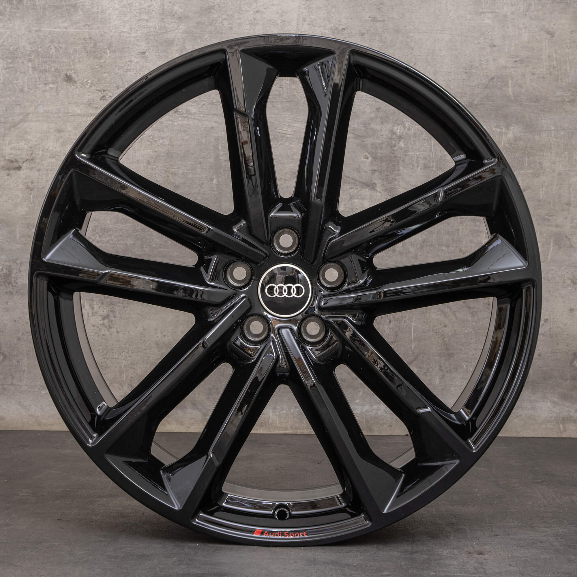 Alkuperäiset Aidot Audi A6 S6 vanteet 21 tuuman 4K C8 4K0601025AE 5 kaksoistukivarsi sport design musta kiiltävästi.