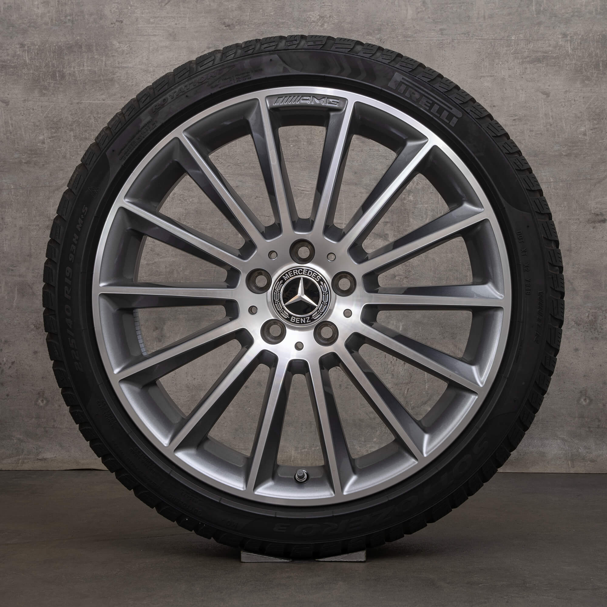 Oryginał AMG Mercedes Klasy B CLA koła zimowe 19 cali W177 V177 W247 C118 X118 Felgi opony A1774011600 himalaya szary